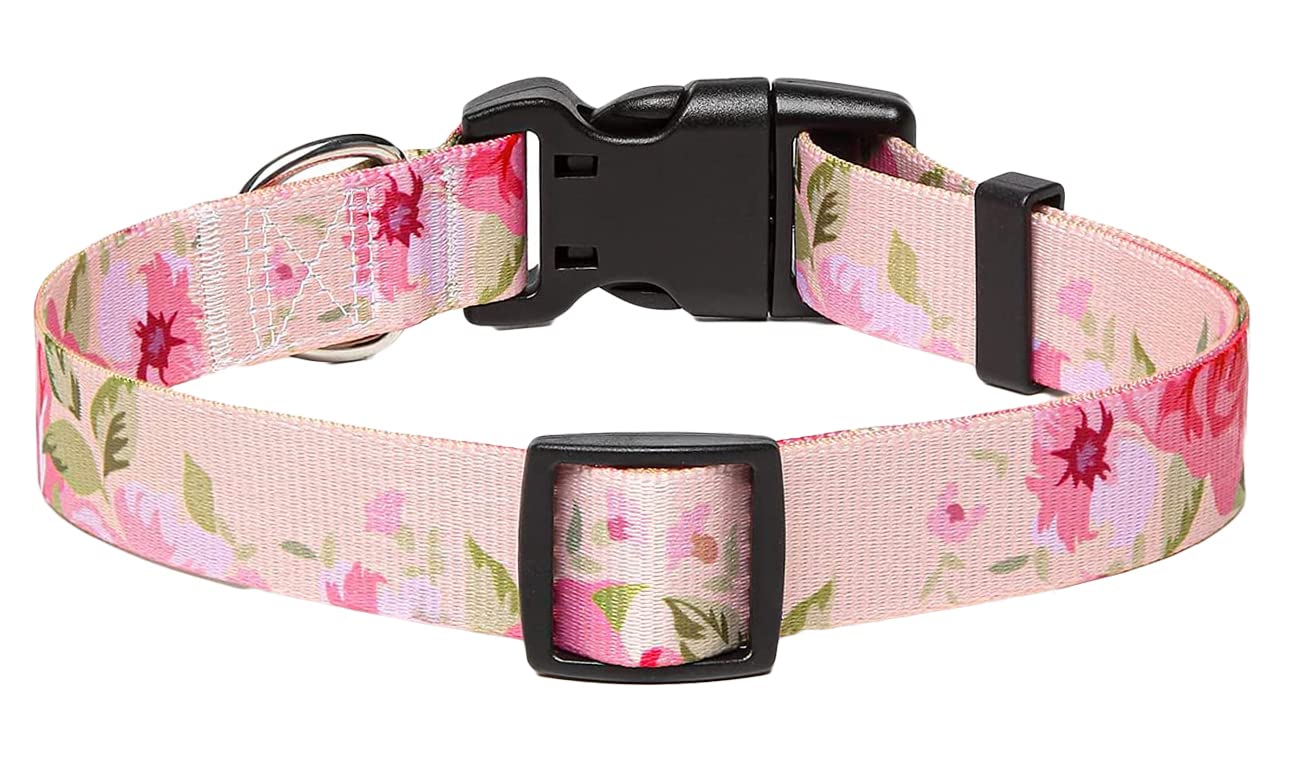 Mihqy Dog Collar With Bohemia Floral Tribal Geometric Patterns - Soft Ethnic Style Collar Adjustable For Small Medium Large Dogs (Pink Rose,Xs)
