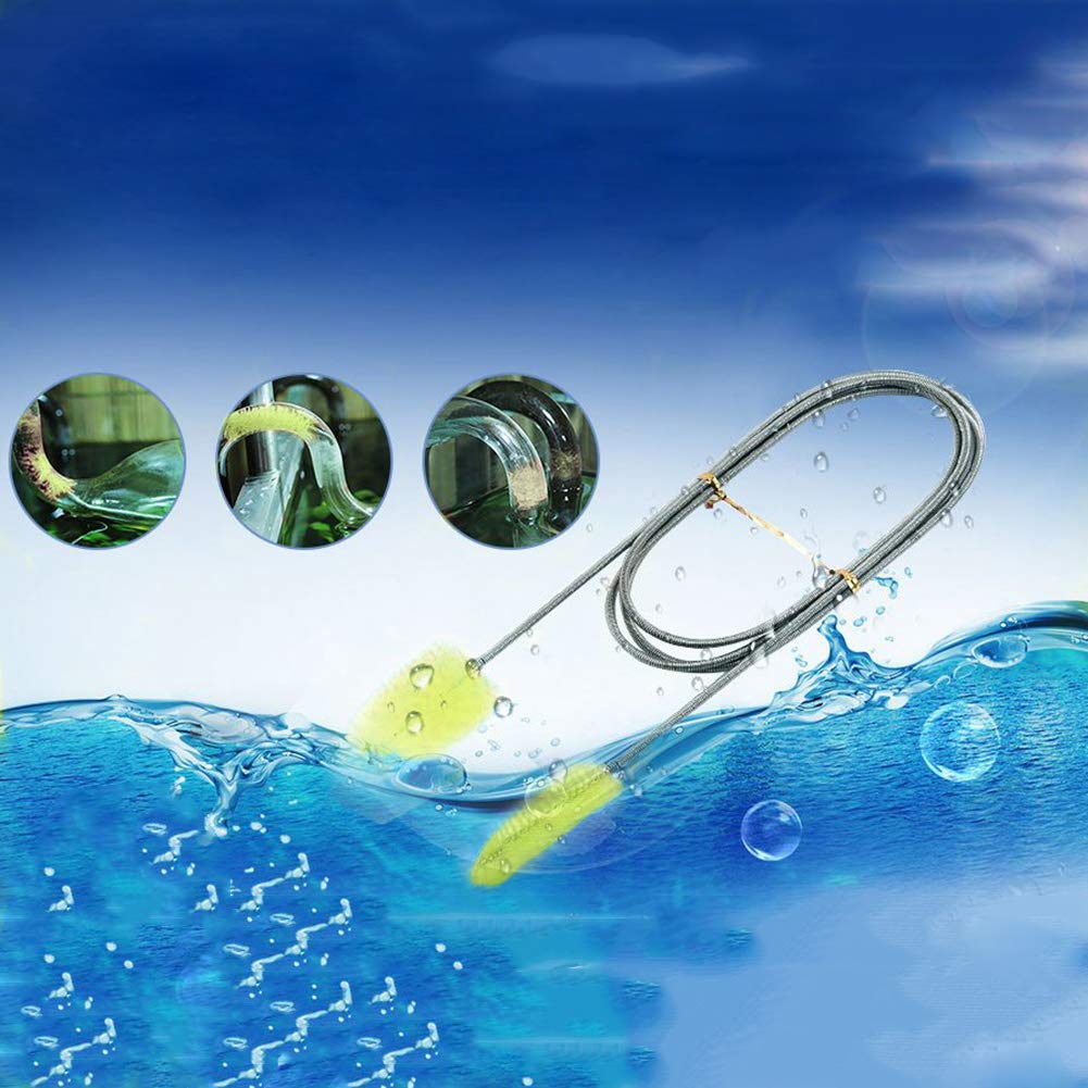 Aquarium Filter Brush, 155cm / 61inch Flexible Double Ended Hose Pipe Cleaner Aquarium Fish Air Tube Hose Cleaner for Canister F