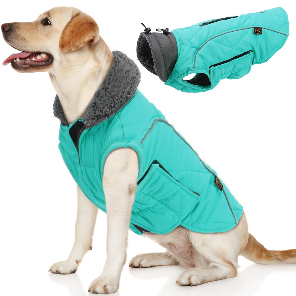 Emust Dog Coats Winter, Thick Dog Clothes For Medium Dogs Boy, Coats For Dogs Winter With Harness Hole, Dog Coats For Cold Weath