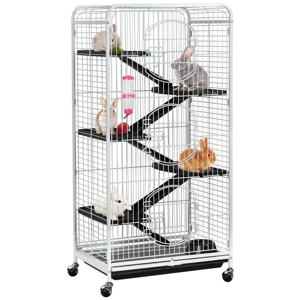 Yaheetech 52-inch Rat Cage Multi Level Rolling Pet Cage for Ferret/Chinchilla/Squirrels/Bunny with Water Bottle, White