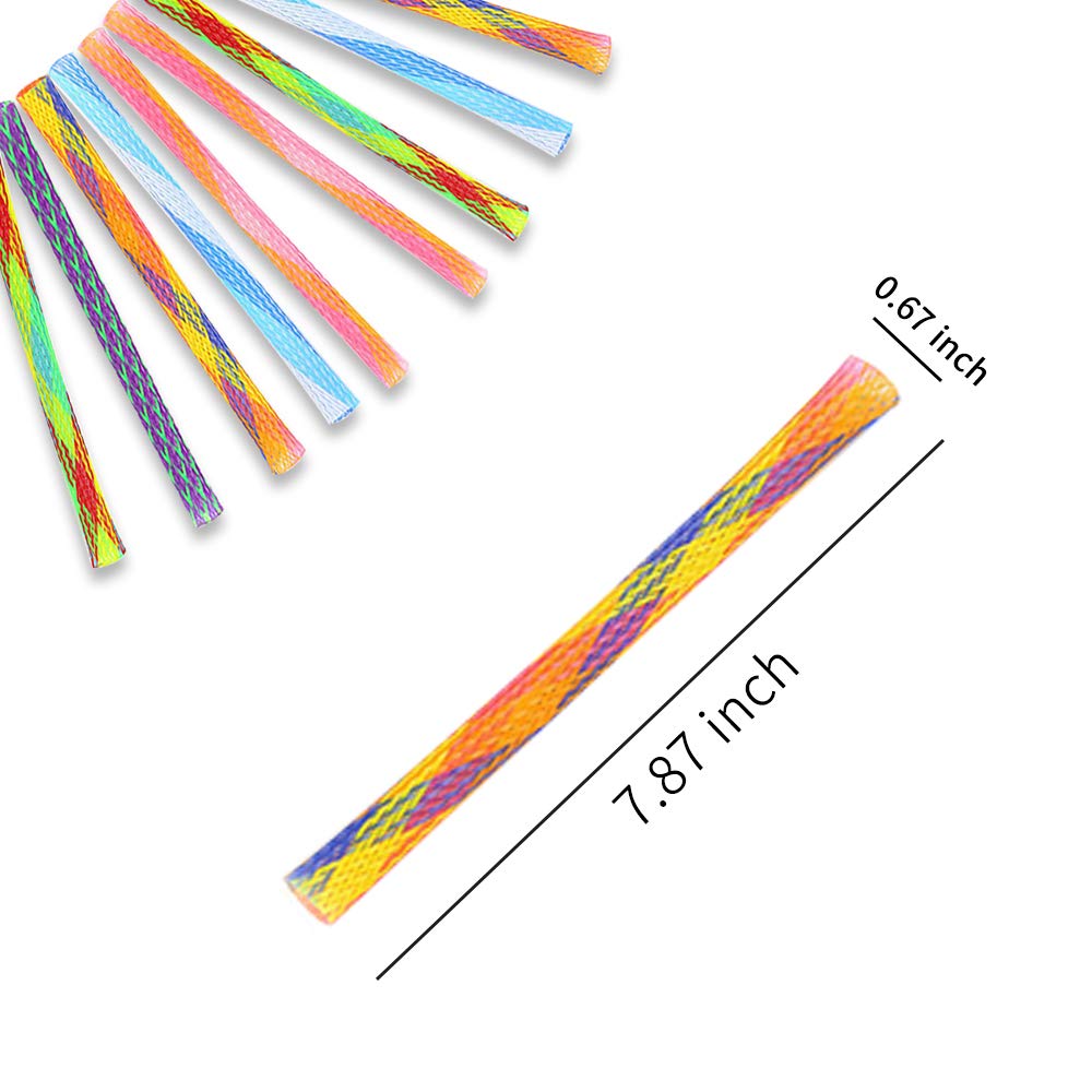Wishlotus Cat Toys, 30Pcs Interactive Cat Toy Colorful Cat Stick Toy Telescopic Cat Mesh Pole Cat Jumping Toy Flexible & Shapeable Cat Spring Tube Kitten Chew Toys To Kill Time And Keep Fit (30Pcs)