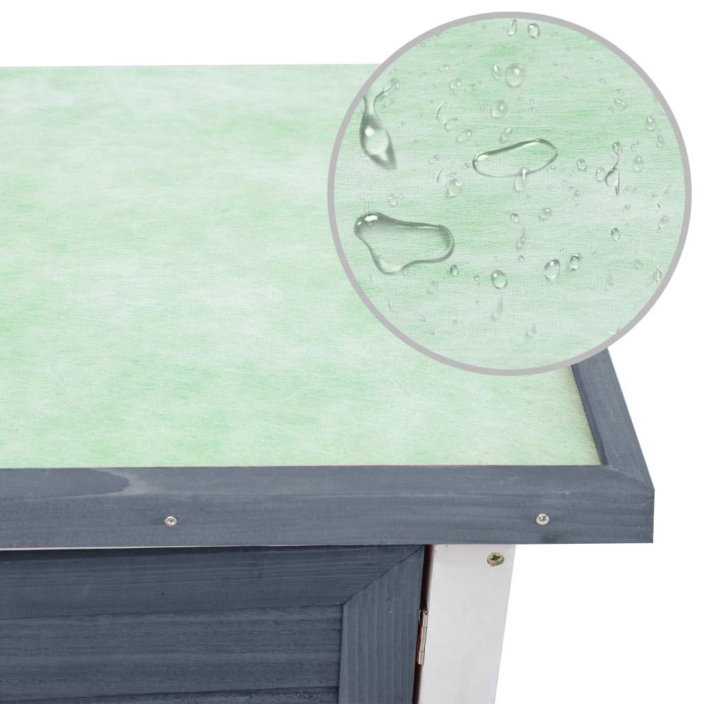 vidaXL Rabbit Hutch - Durable Wood and Iron Wire Mesh Design | Spacious, Outdoor, and Secure with Easy-Cleaning Feature | Gray