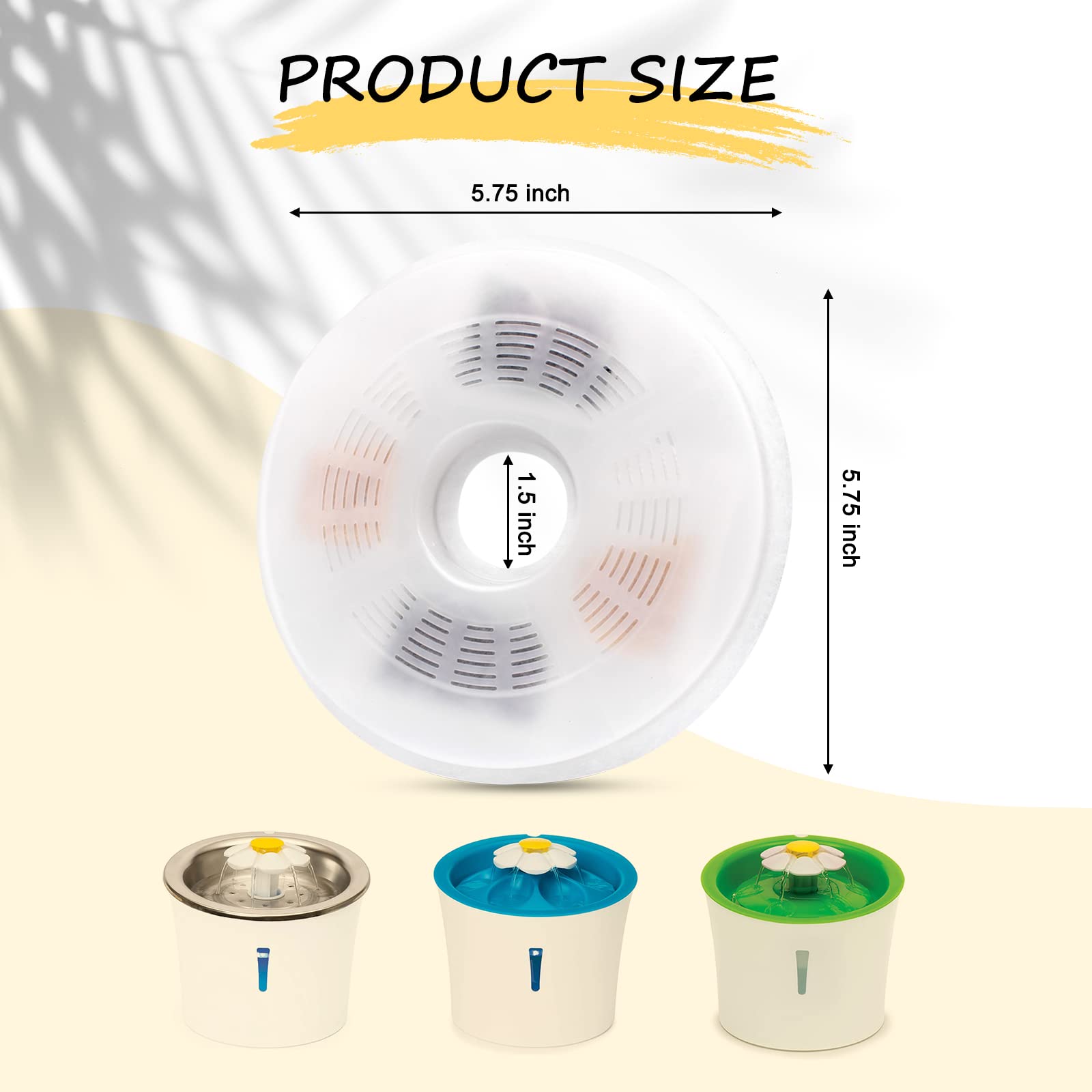 3/6/9 Pack Cat Water Fountain Filters Compatible With Catit Fountains, Petilog Carbon And Ion Exchange Resin Pet Fountain Filter