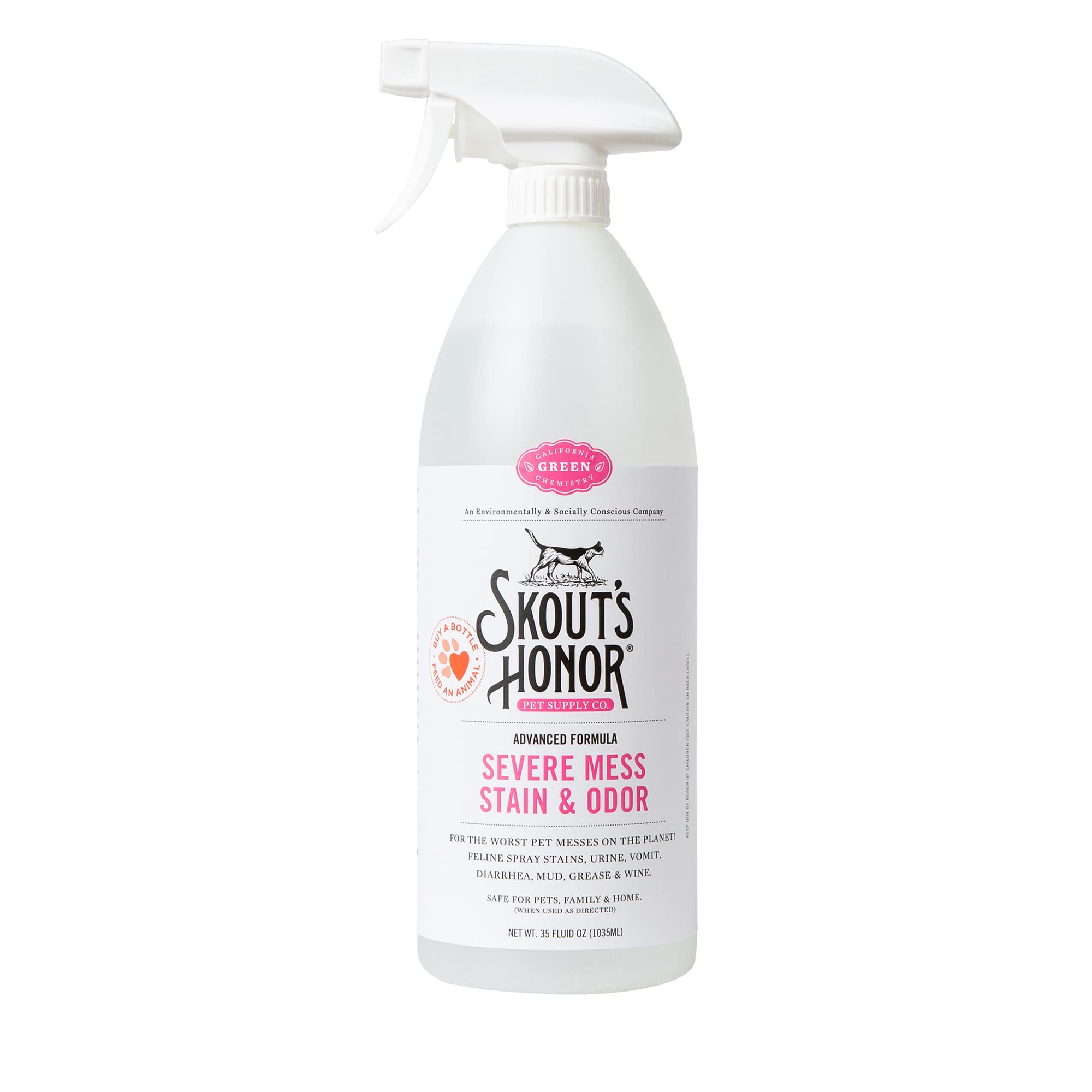 Skouts Honor Cat Advanced Severe Mess Stain & Odor Remover - Advanced Formula for Tackling the Worst Cat Messes, Eco-Friendly F