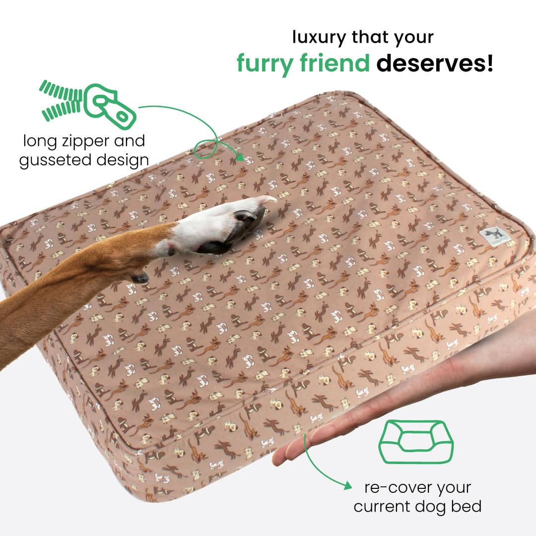 Molly Mutt Huge Dog Bed Cover - Daysleeper Print - Measures 36   X45   X5 - 100% Cotton - Durable - Breathable - Sustainable - M