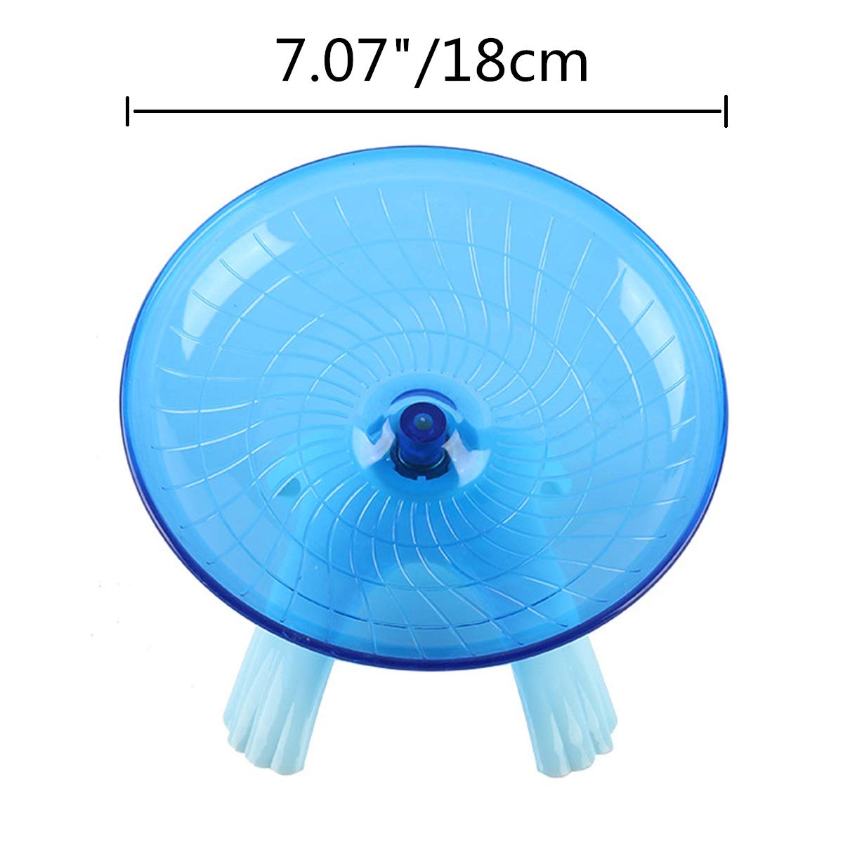 Wontee Hamster Flying Saucer Silent Running Exercise Wheel For Gerbil Rat Mouse Hedgehog Small Animals (Blue)