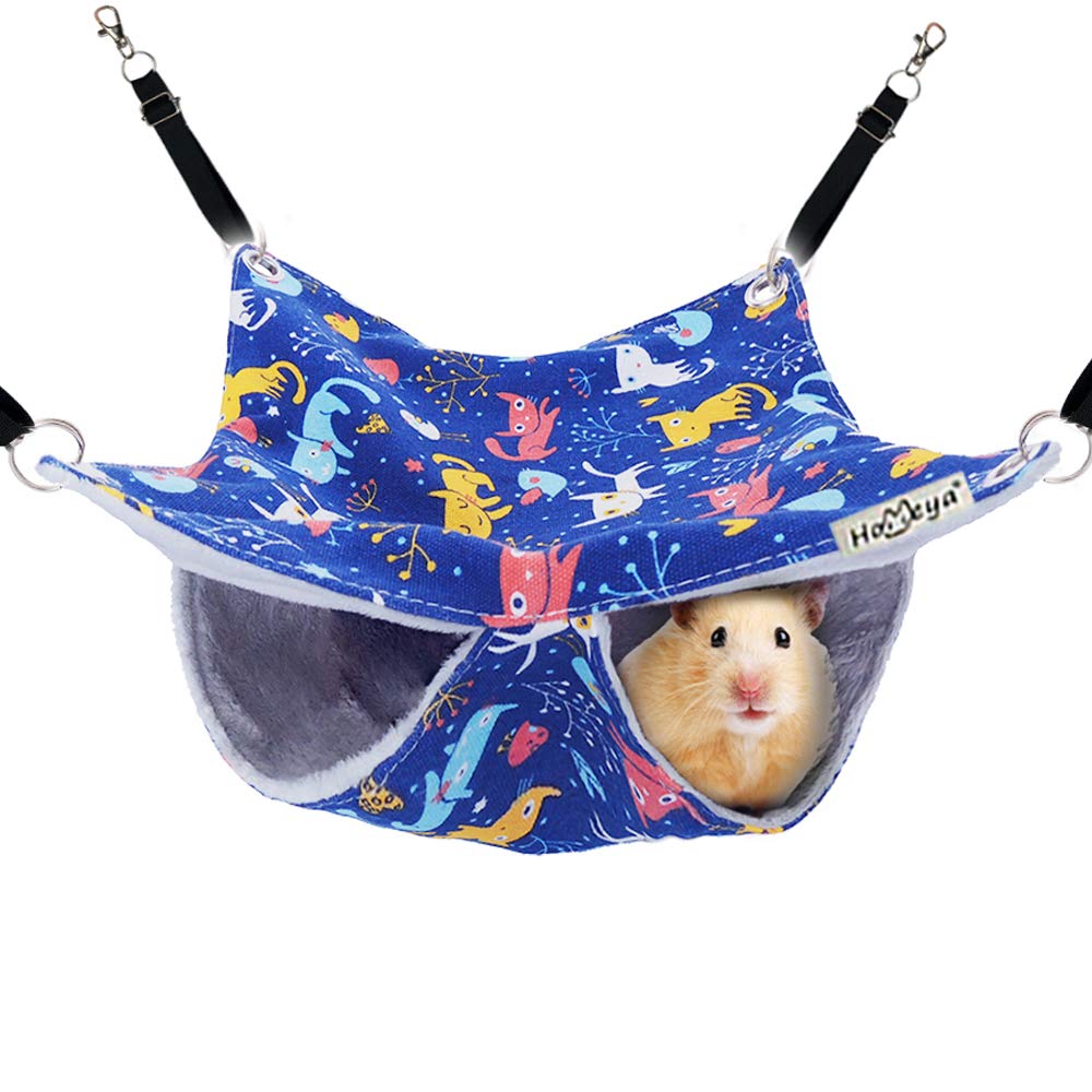 HOMEYA Pet Small Animal Hanging Hammock, Bunkbed Hammock Toy for Ferret Hamster Parrot Rat GuineaPig Mice Chinchilla Flying Squ