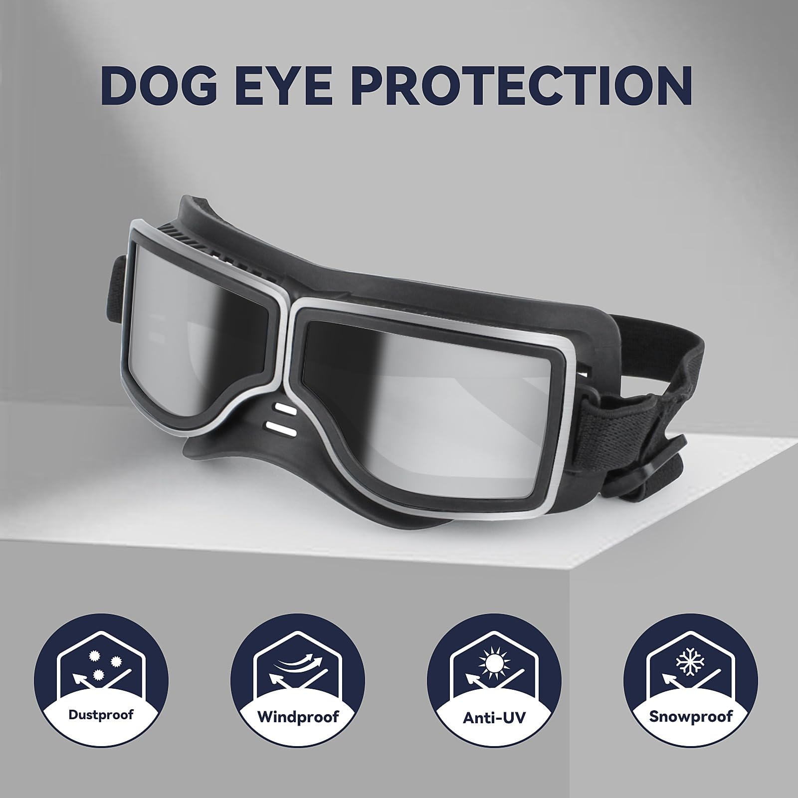 Namsan Dog Goggles Medium To Large Breed, Wide Snout, Anti-Uv Sunglasses For Dogs Large Breeds, Windproof Driving Dog Eye Protec