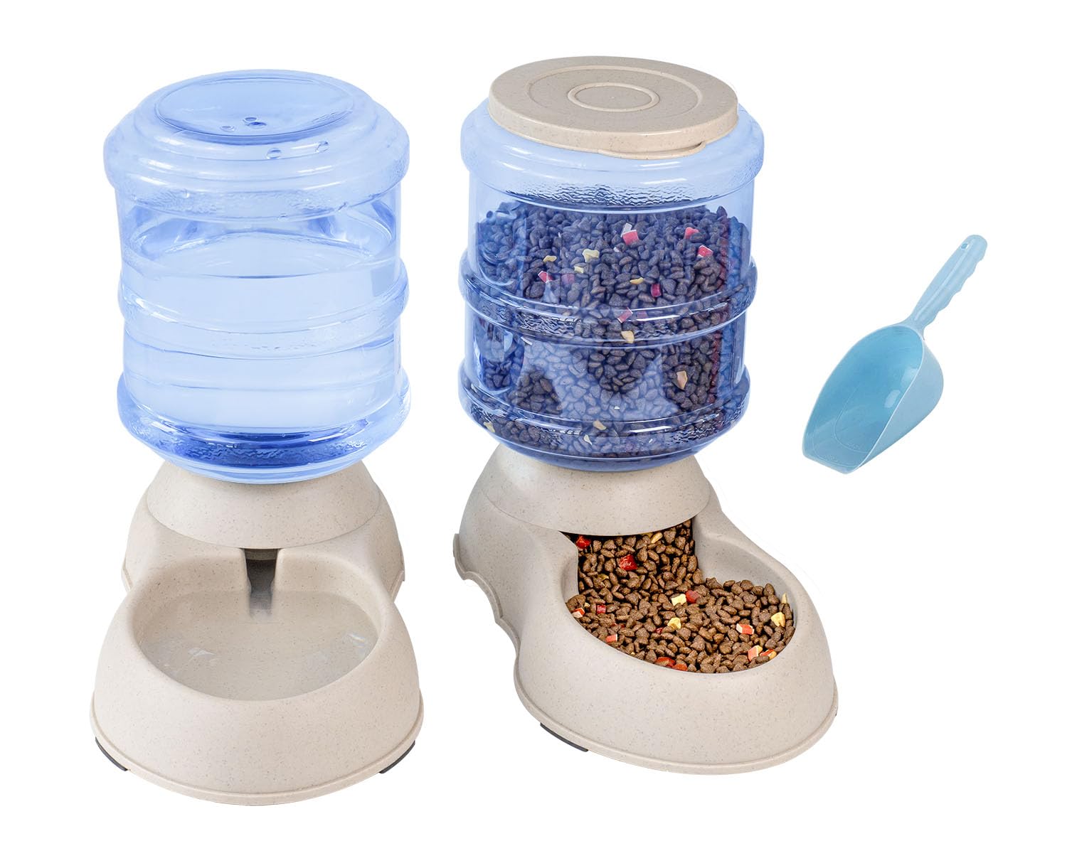 Pet Feeding Solution Automatic Cat & Dog Cafe Feeder and Water Dispenser in Set with Food Scoop - Ito Rocky 6-Meal Automatic Foo