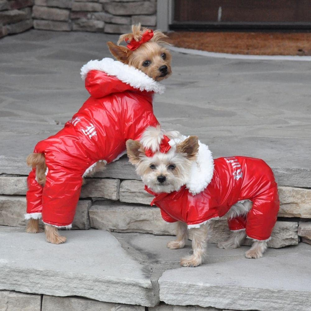 Doggie Design Red Ruffin It Dog Snow Suit Harness (Medium)