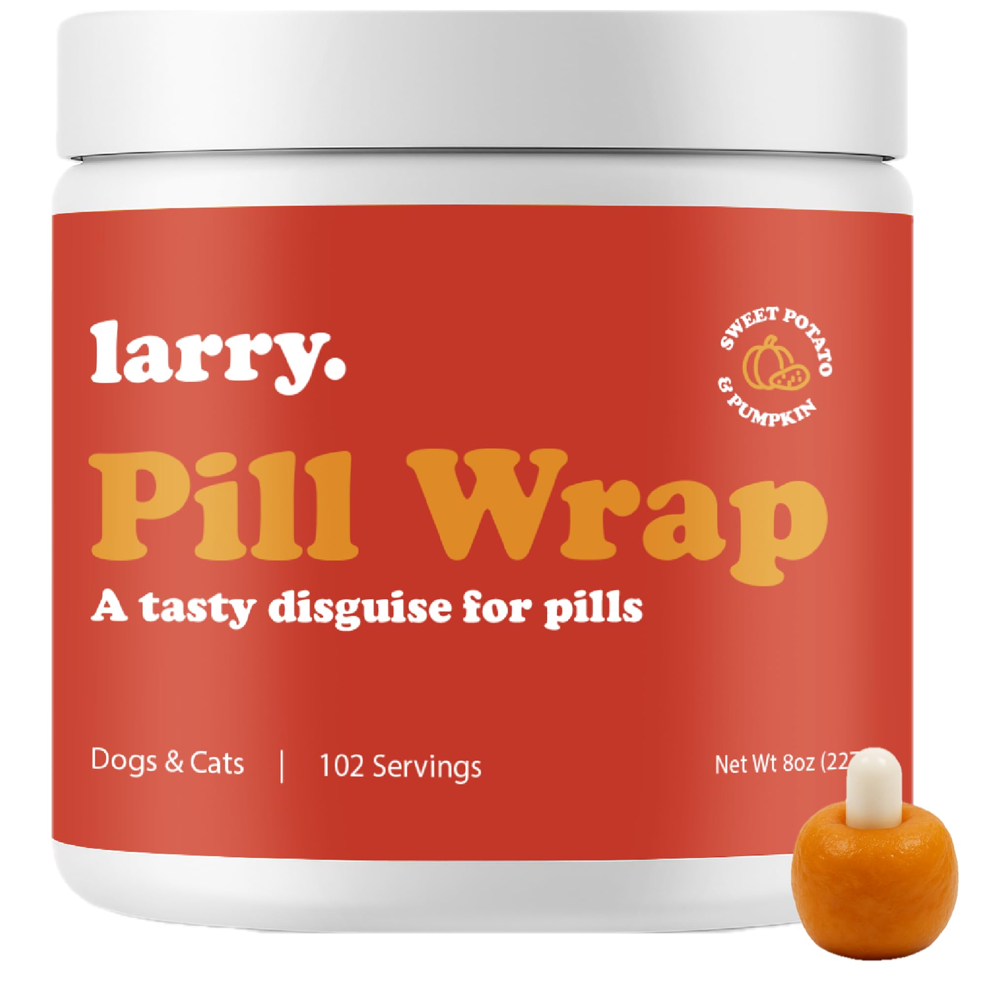 Sweet Potato Pill Wrap for Dogs - Pumpkin Moldable Paste - Hide Dog Medication Pouches - Medicine Treats Pill Hider - 102 Servin