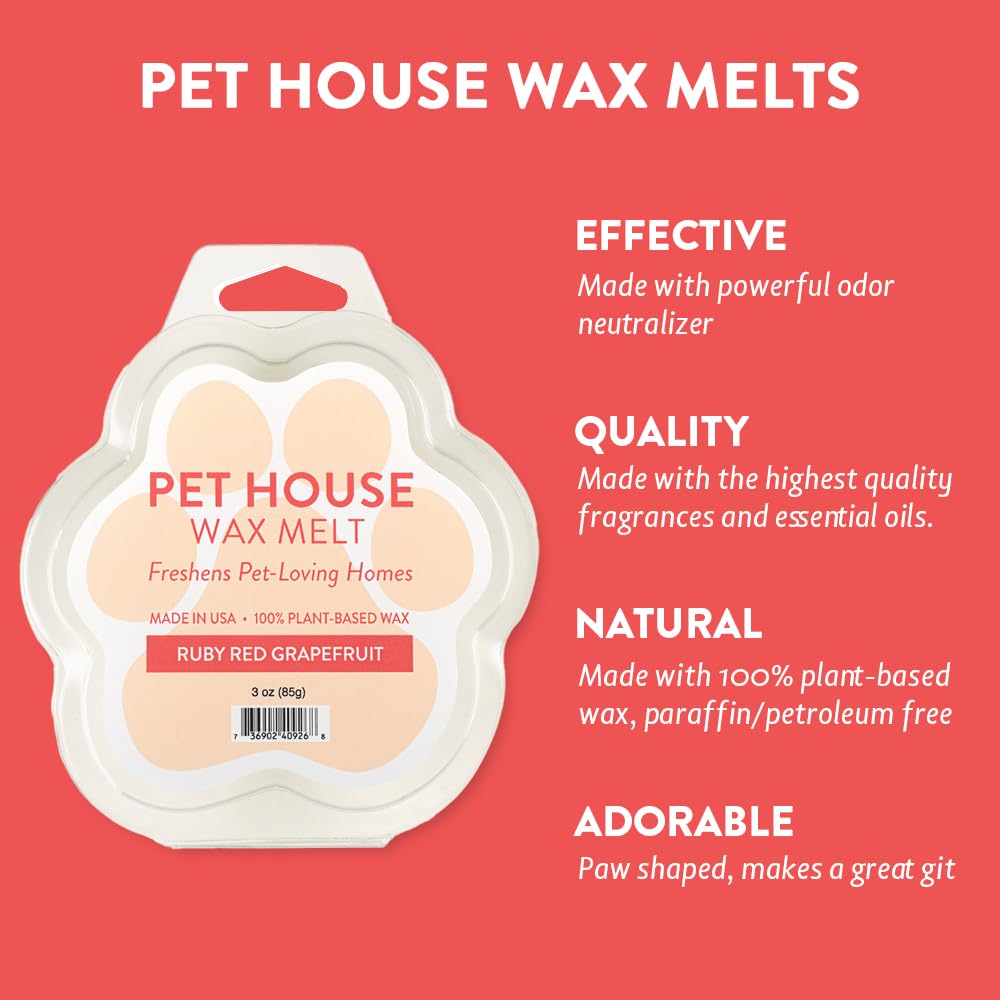 One Fur All Pet House Spring and Summer Wax Melts for Pet Odor, Natural, Plant Based Soy Wax Melts, Long Lasting Fragrance for F