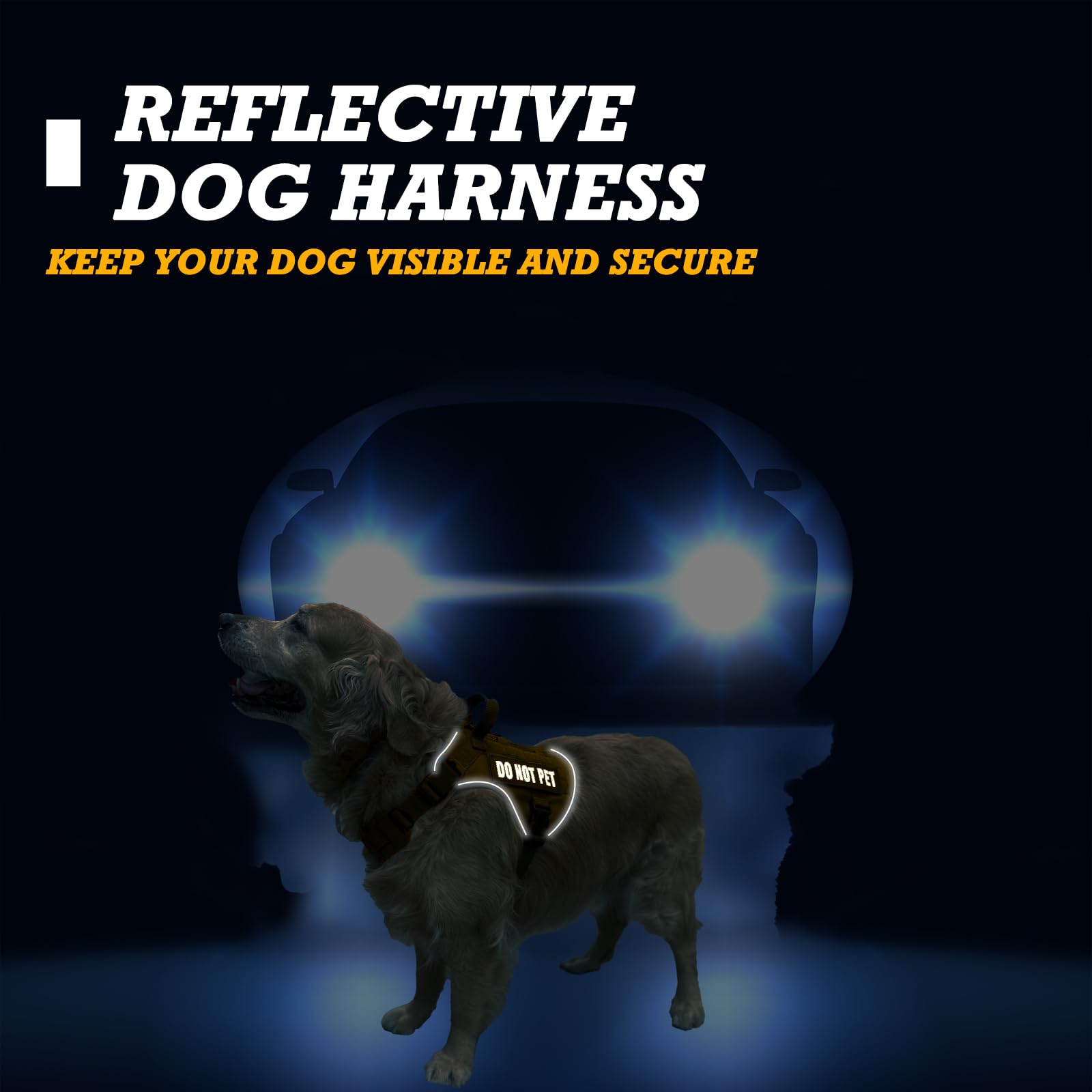 Dnallrino Tactical Dog Harness For Large And Xl Breeds, Air Dog Vest No Pull With Reflective Do Not Pet Patches, Breathable Dog