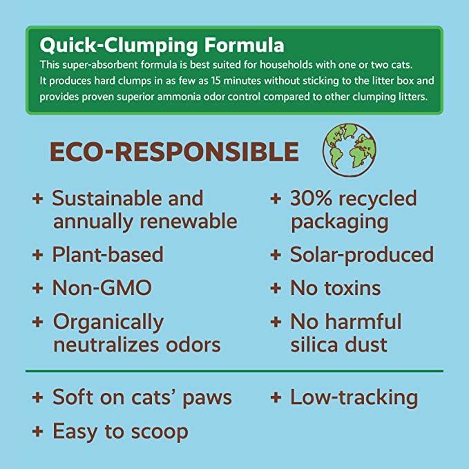 Eco-Shell Naturally Fresh Cat Litter Made from Walnut Shells, Single Cat, Unscented, Biodegradable, Dust-Free, Sustainable, 40 L