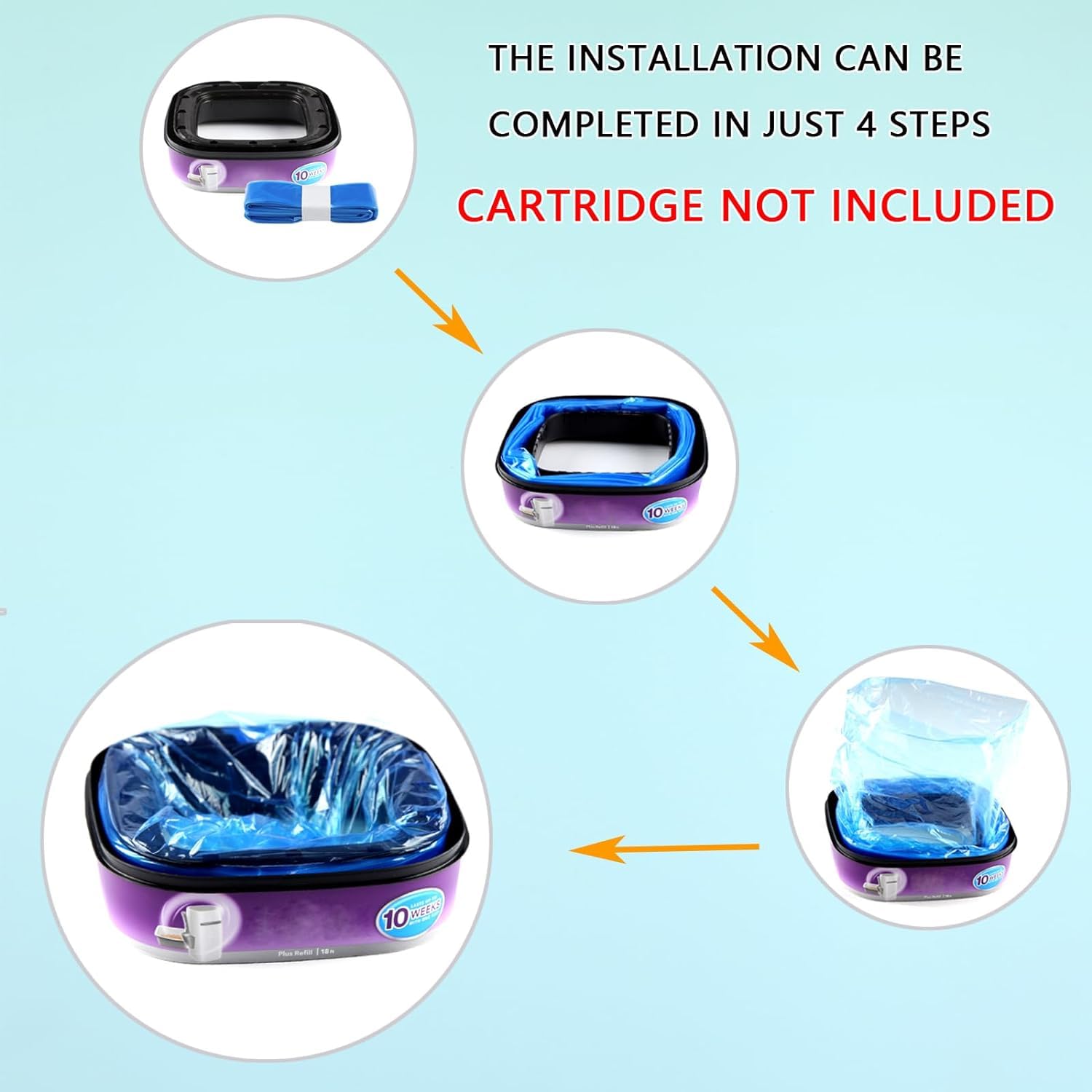 Aimidodo 12 Pack Cat Litter Refills Bag, Litter Refills Generic Compatible With Your Standard And Plus Litter Genie Refill Cartr