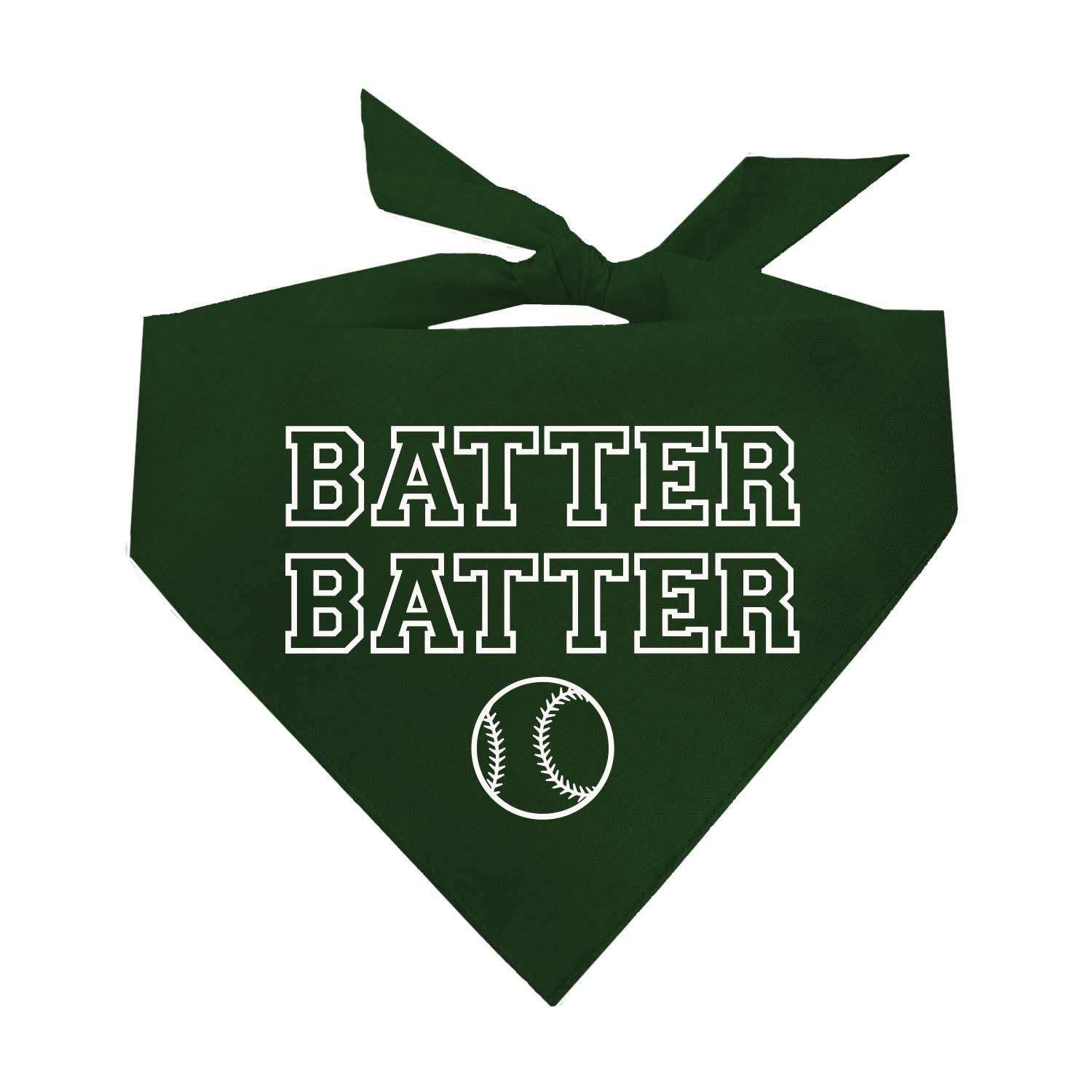 Batter Batter Baseball Dog Bandana (1050 Dark Green, One Size)