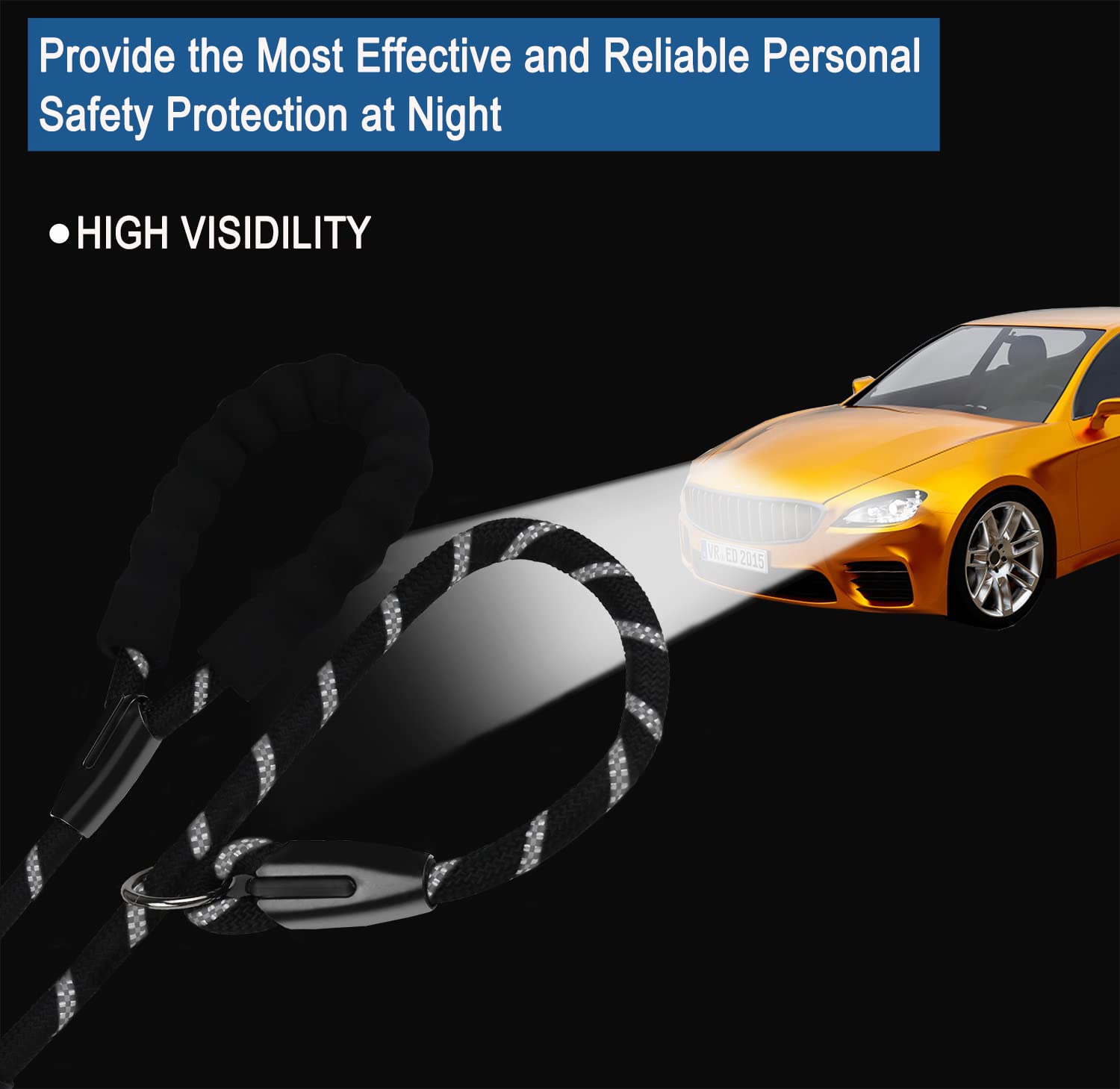 Dog Leash 6 Ft, Durable Premium Quality Strong Training Rope Slip Leash With Comfortable Padded Handle And Highly Reflective Thr