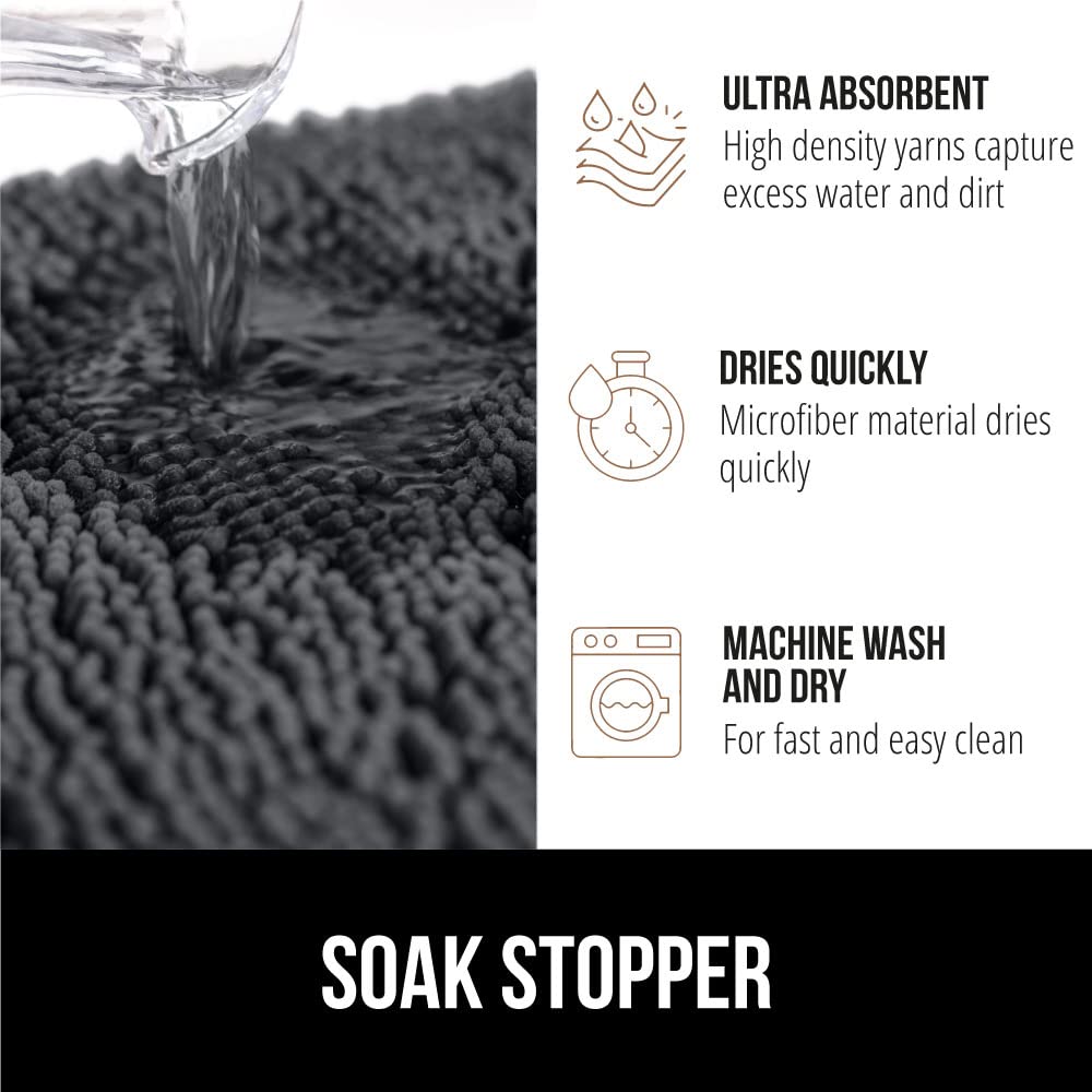GORILLA GRIP Dog Doormat, Absorbent Doormats for Muddy Dogs Paws, Machine Washable Soakstopper Rugs, Cleaner Floors, US Designed