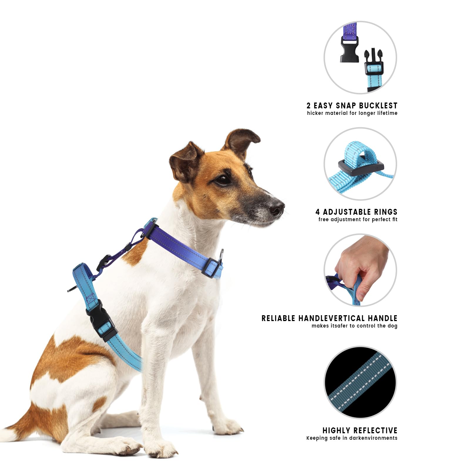 Roses&Poetry Dog Harness And Leash Set For Mediumn Dogs, No Pull Dog Harness Adjustable Reflective, Dog Halter Harnesses Comfort