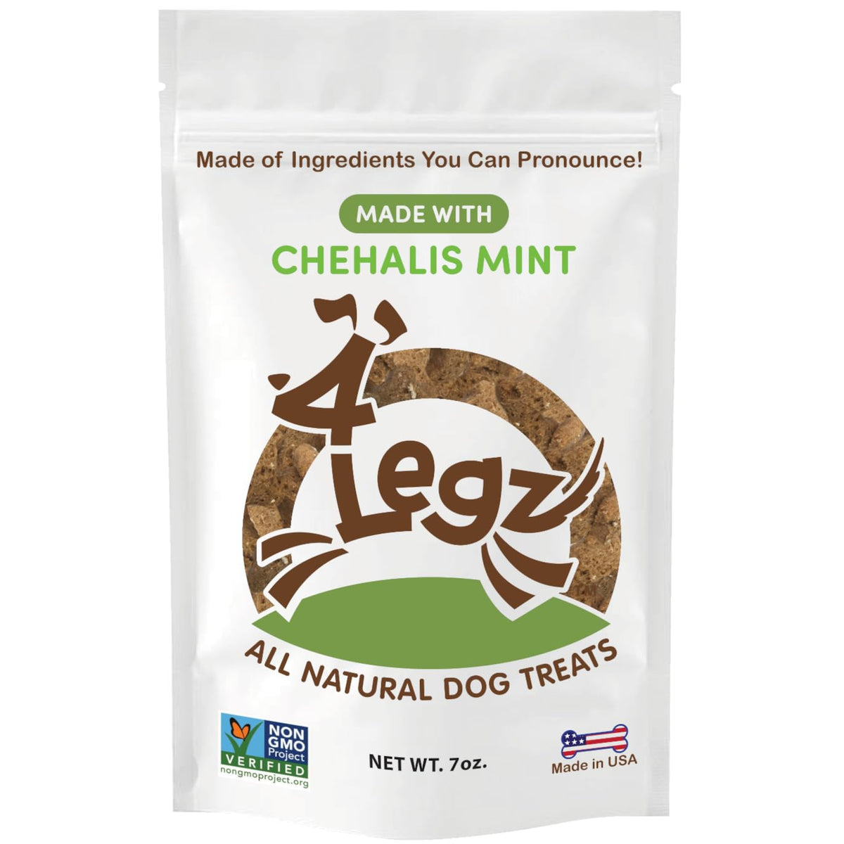 4Legz Dog Breath Freshener Mint Dog Treats From Healthy, Crunchy, Vegan Biscuits For Dogs Small, Medium & Large - Made In Usa Products Only (7 Ounce, Pack Of 1)