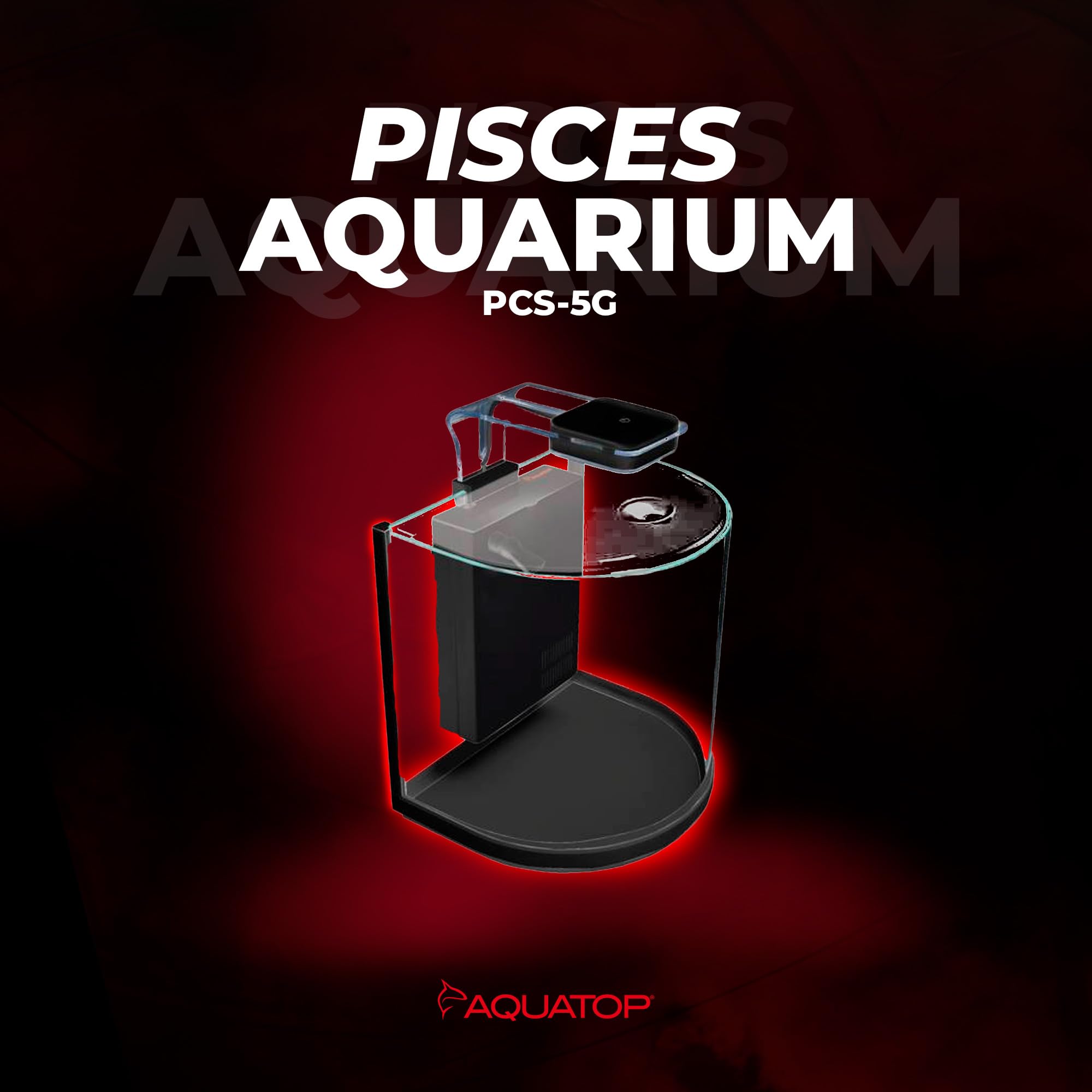Aquatop Pisces Curved Bowfront Aquarium, 5 Gallons, 53Gph – Nano Semi-Circle Glass Aquarium Kit, For Salt & Freshwater Fish Tanks, Touch Sensitive Led Light, All In One Tank With Filter