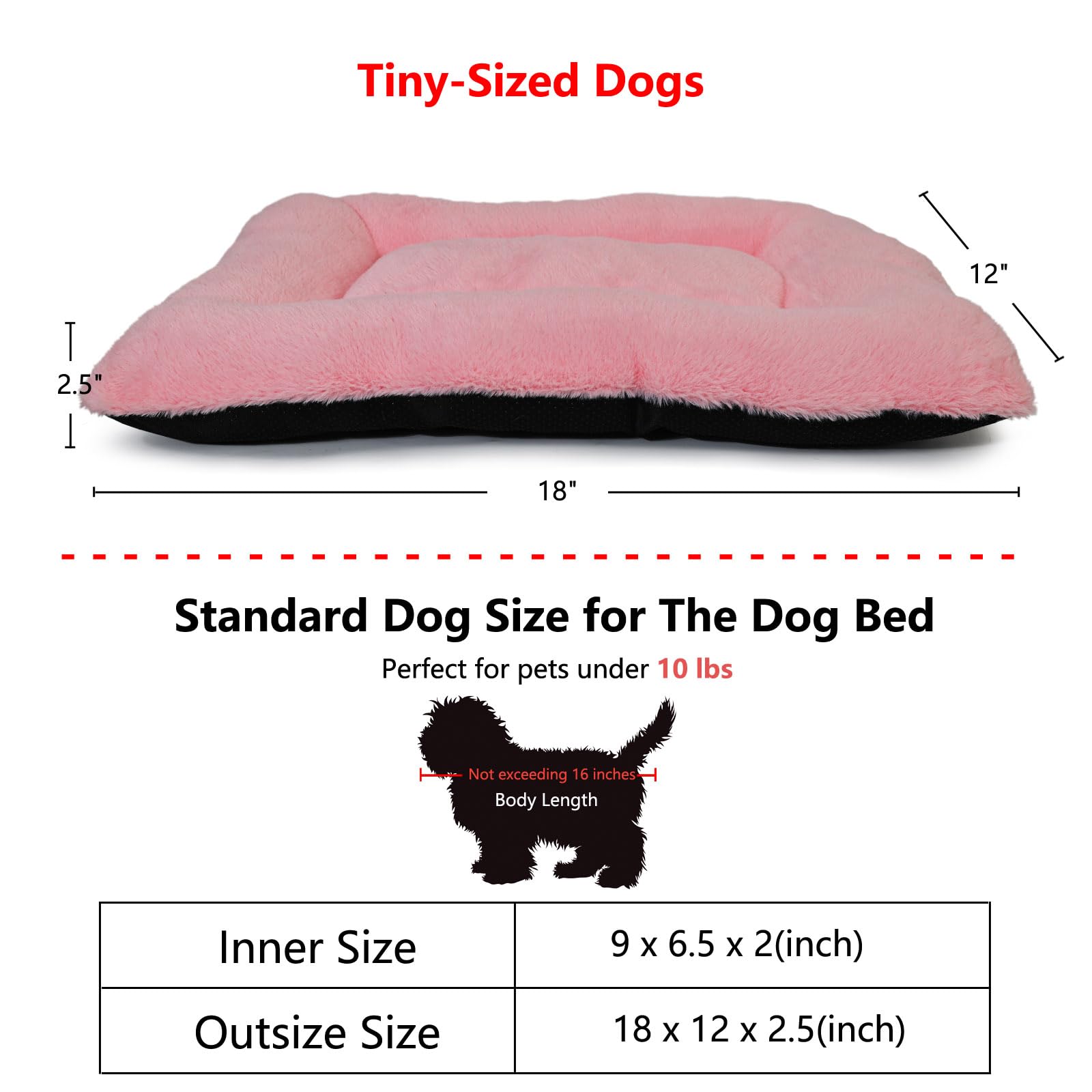 Wrkfree Dog Crate Bed 18 Inch Ultra Soft Pet Bed Washable Crate Mat For Toy Dogs Breed And Indoor Cat Ideal For Dog Crates 18 X