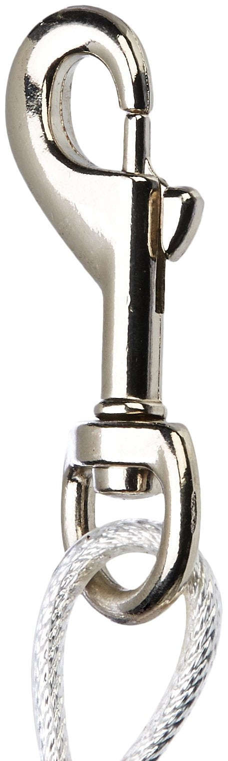 Amazon Basics Tie-Out Cable For Dogs Up To 90 Lbs, 25 Feet, White