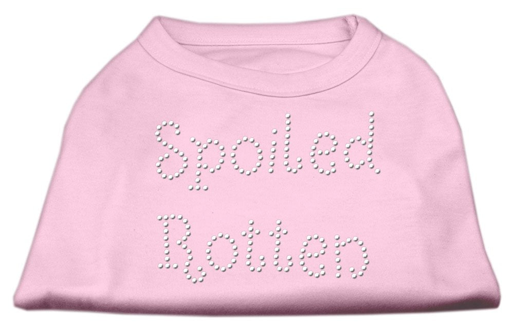Pet Dog & Cat Shirt Rhinestone, &quot;Spoiled Rotten&quot; Light Pink SM (3-6 lbs.)
