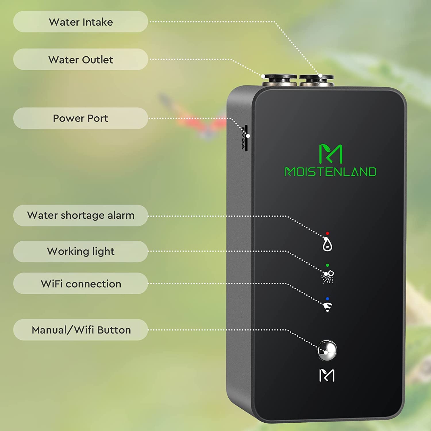 Moistenland WiFi Enabled Reptile Mister for Terrariums - Adjustable Misting Nozzles for Snakes, Tortoises, and Lizards