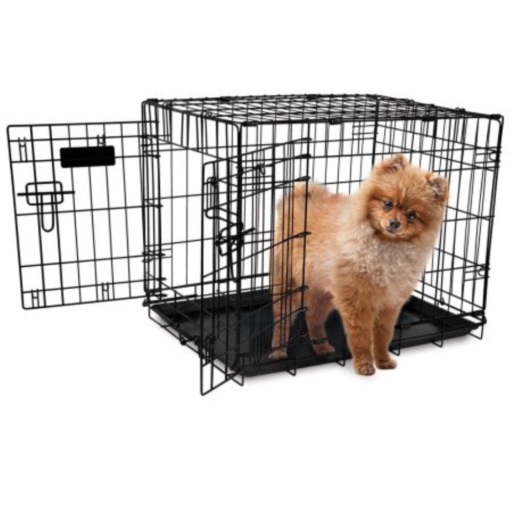 Precision Pet Two Door Wire Dog Crate, 24 Inch, Black, 5-Point Locking System, For Pets 15-30 lbs, Model 7011272