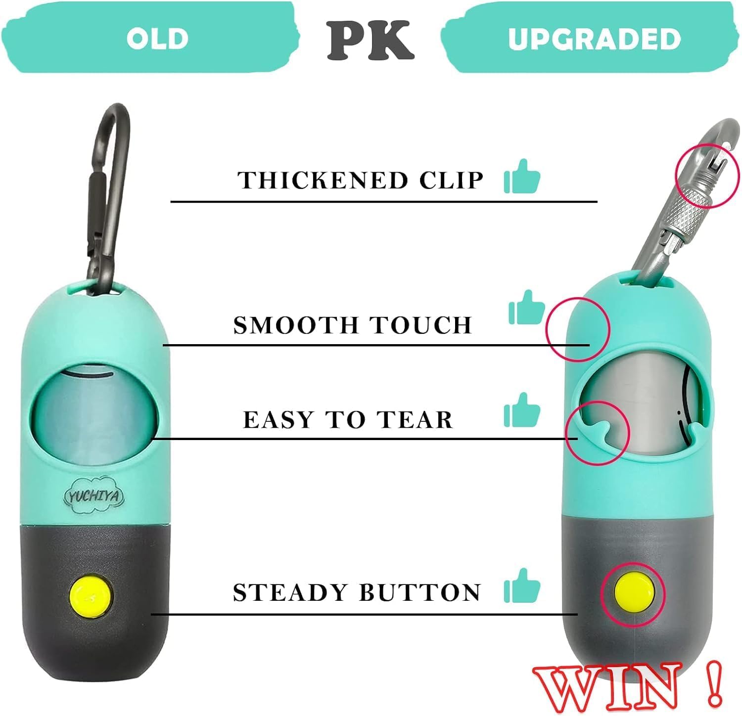 Dog Poop Bag Dispenser With Flashlight|Dog Poop Bag Holder With Leash Clip|Hands-Free Leash Poop Bag Holder With Straps And 1 Ro