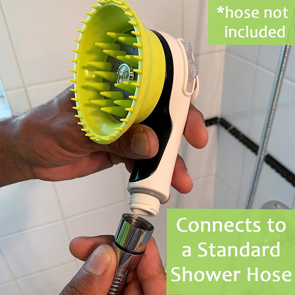 Wd Handheld Shower Brush With On/Off Switch | Shield Water While Brushing And Washing Simultaneously | Dog Washing Shower Attachment