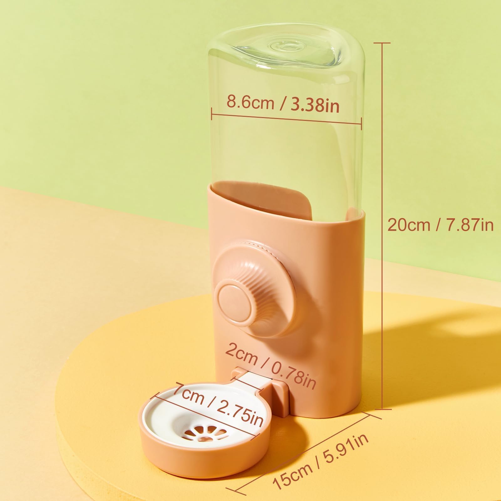 Rabbit Water Bottle, 600Ml/21Oz Hanging Water Dispenser Feeder Cage Crate Hutch Bunny Puppy Cat Chinchilla Ferret Guinea Pigs Sq