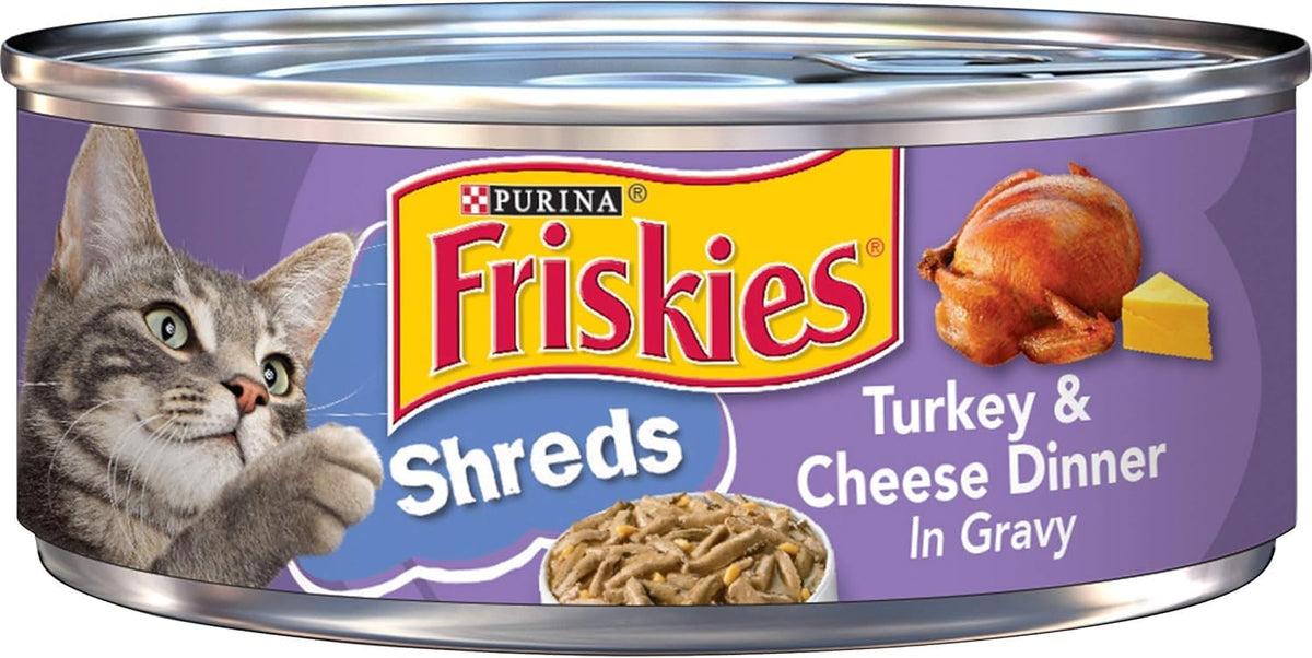 Friskies Savory Shreds Turkey And Cheese Wet Cat Food (5.5-Oz Can, Case Of 24)