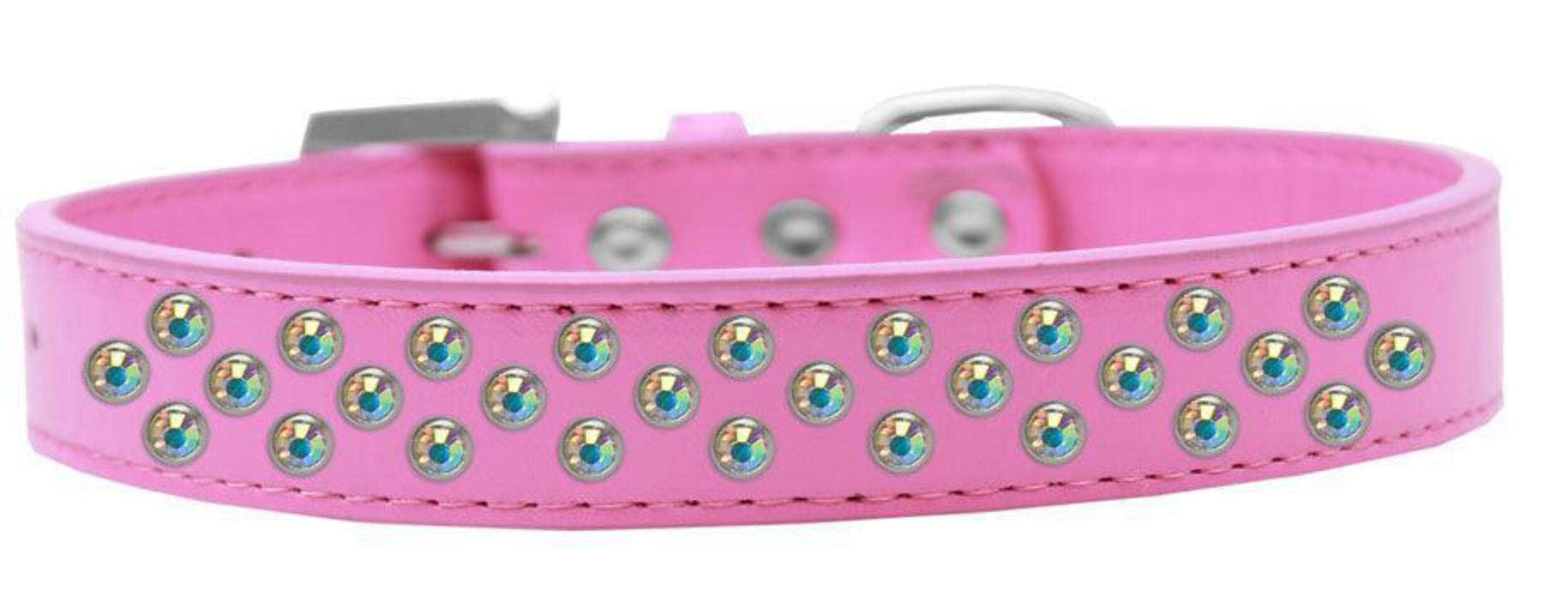 Mirage Pet Products Sprinkles Dog Collar with AB Crystals, Size 18, Red