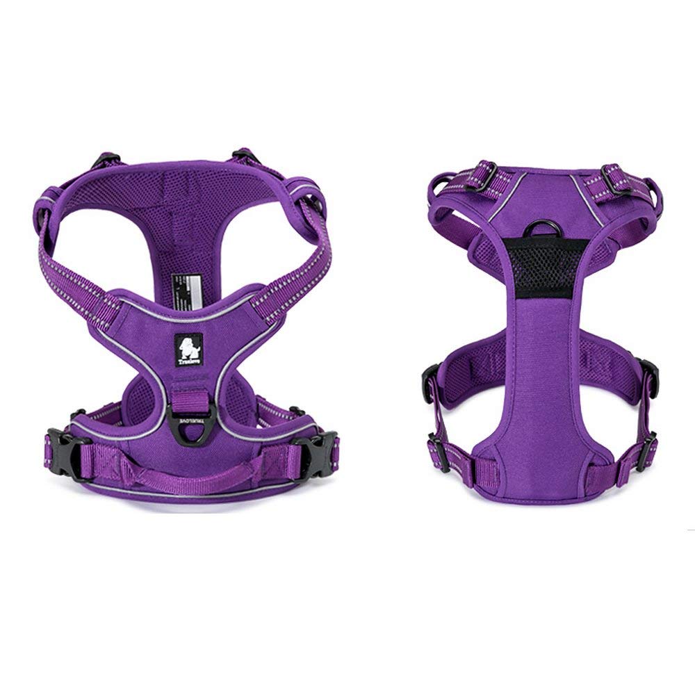Truelove Adjustable No-Pull Dog Harness Reflective Pup Vest Harnesses Comfortable Control Brilliant Colors Tlh5651(Purple,S)