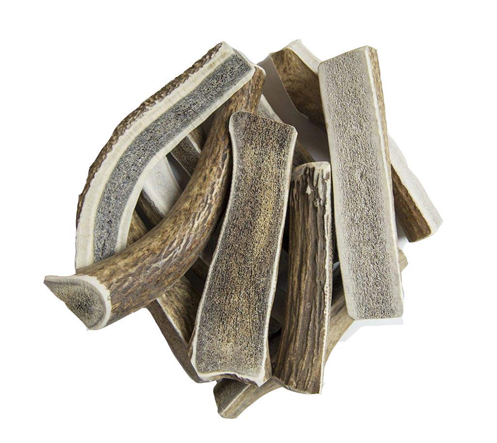 Split Elk Antlers for Dogs - 4-10 Inch Long Dog Chews (1LB Bag) Naturally Shed Antler Bone for Large Breed Aggressive Chewers - 