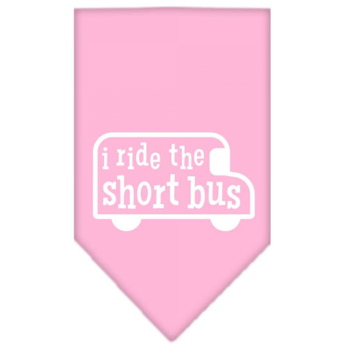 Mirage Pet Products I Ride The Short Bus Screen Print Bandana, Large, Light Pink