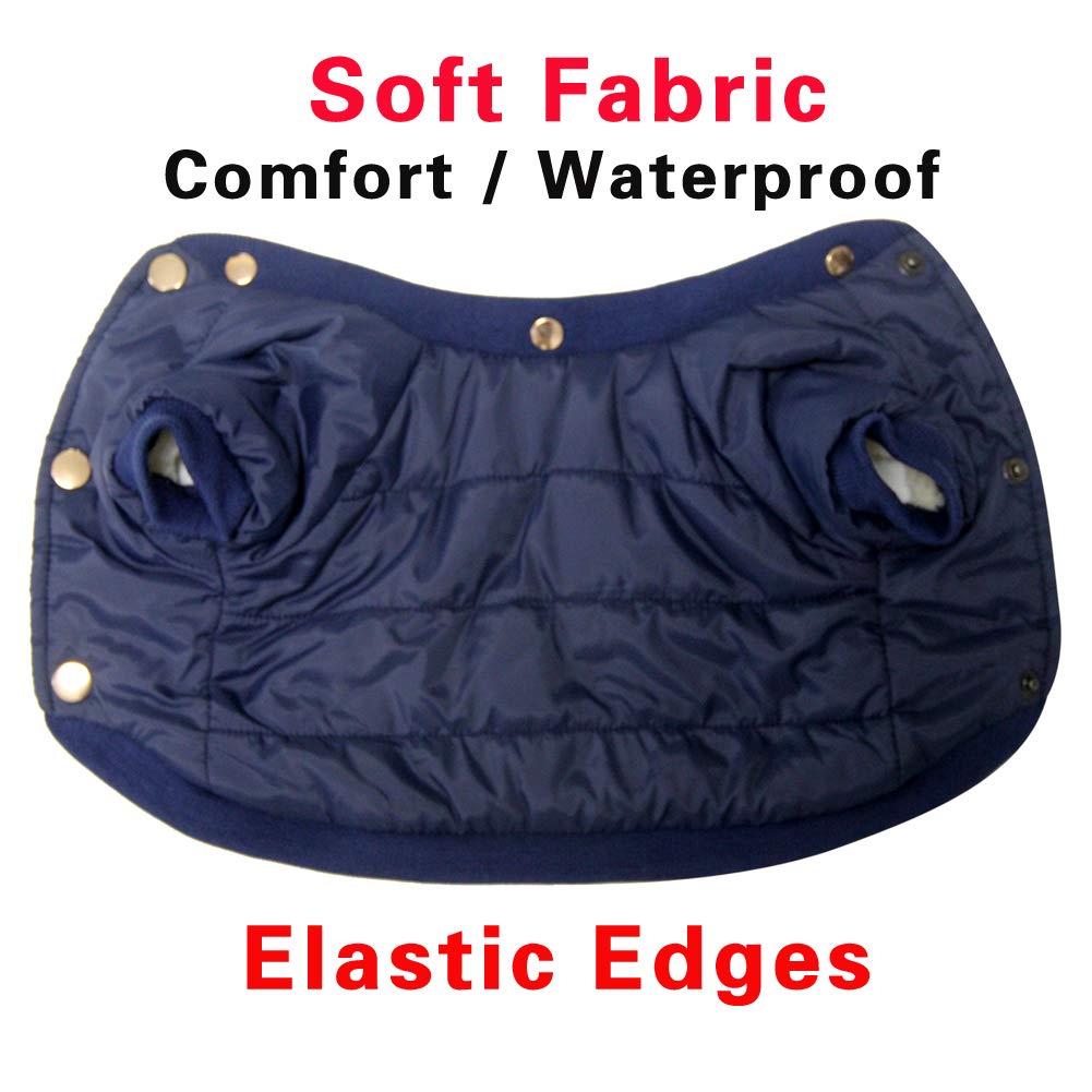 Joydaog Fleece Lined Dog Coat With Detachable Hood And Detachable Hind Legs,Warm Puppy Jacket In Winter(Blue S)
