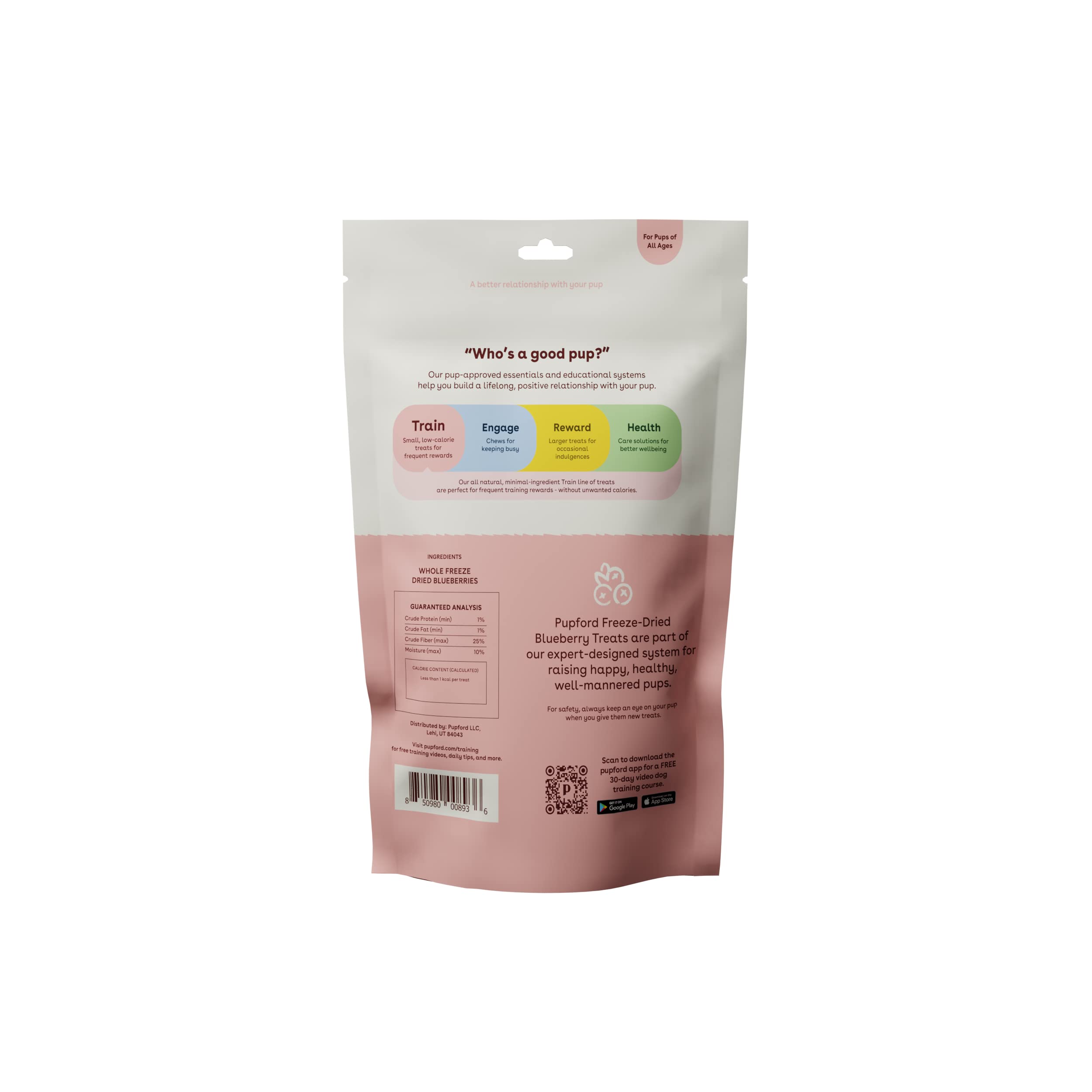 Pupford Freeze Dried Training Treats for Dogs & Puppies, 425+ One Ingredient Bites (Blueberry, 2 oz)