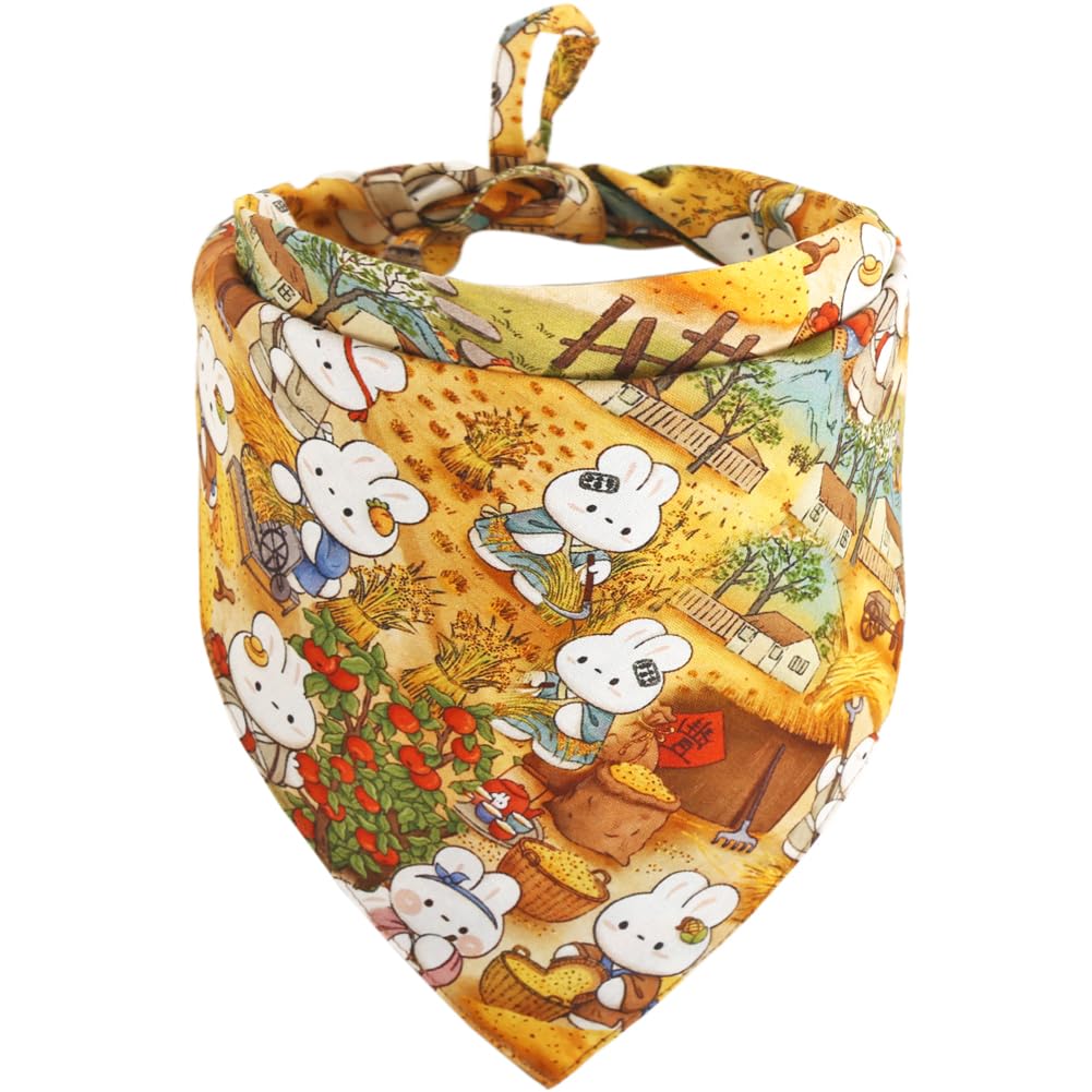 Dog Bandana Reversible Triangle Bibs Scarf Accessories Rabbit For Cats Pets Animals