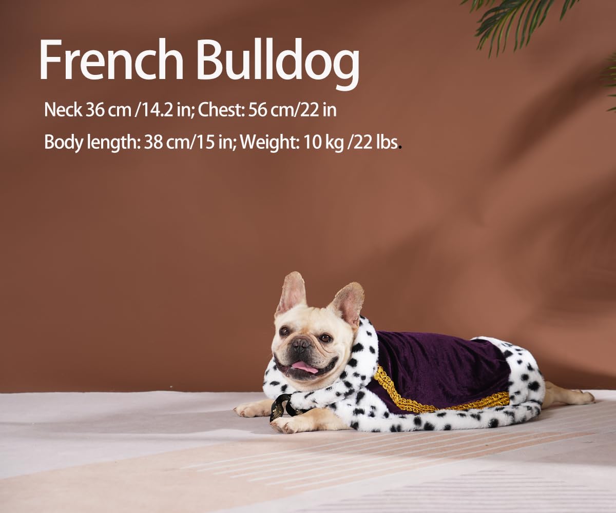Lovelyshop Pet Serial Lux Fur Purple Cat Dog Cloak For Halloween Costumes, King Queen Prince And Princess Cosplay-M