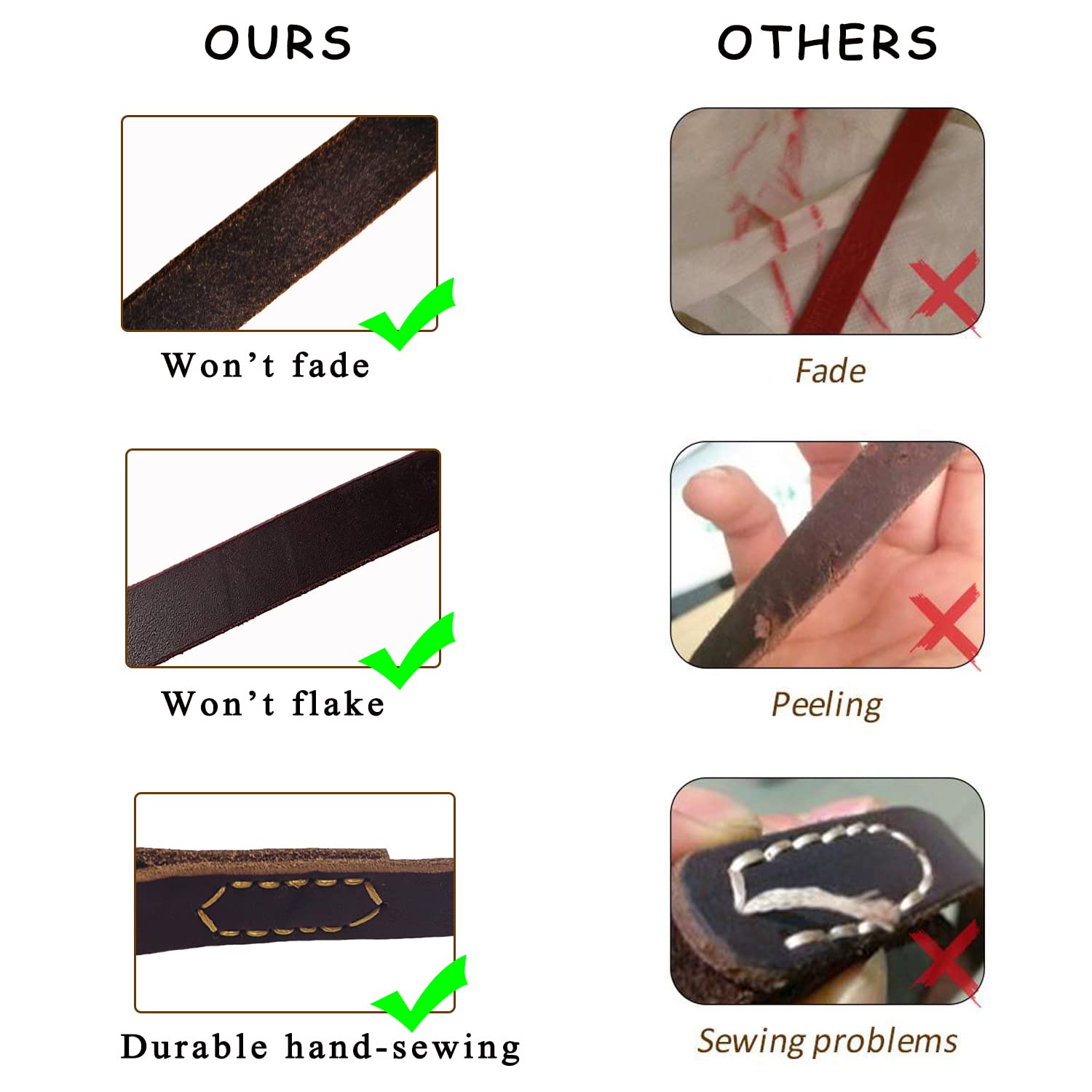 Lwbmg 5.6Ft Leather Dog Leash, Real Leather Slip Lead, Soft Adjustable Dog Training Leash For Small To Large Dogs, Brown