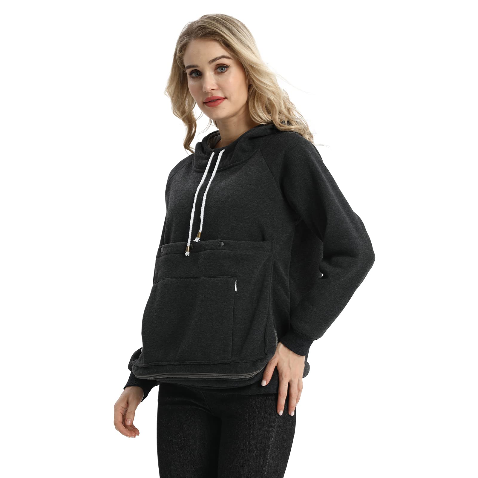 Cat Dog Carrier Hoodie Big Pet Pouch Sweatshirt Puppy Kitten Holder Carrier Pullover Top Kangaroo Unisex Hoodies (Adult, X-Large