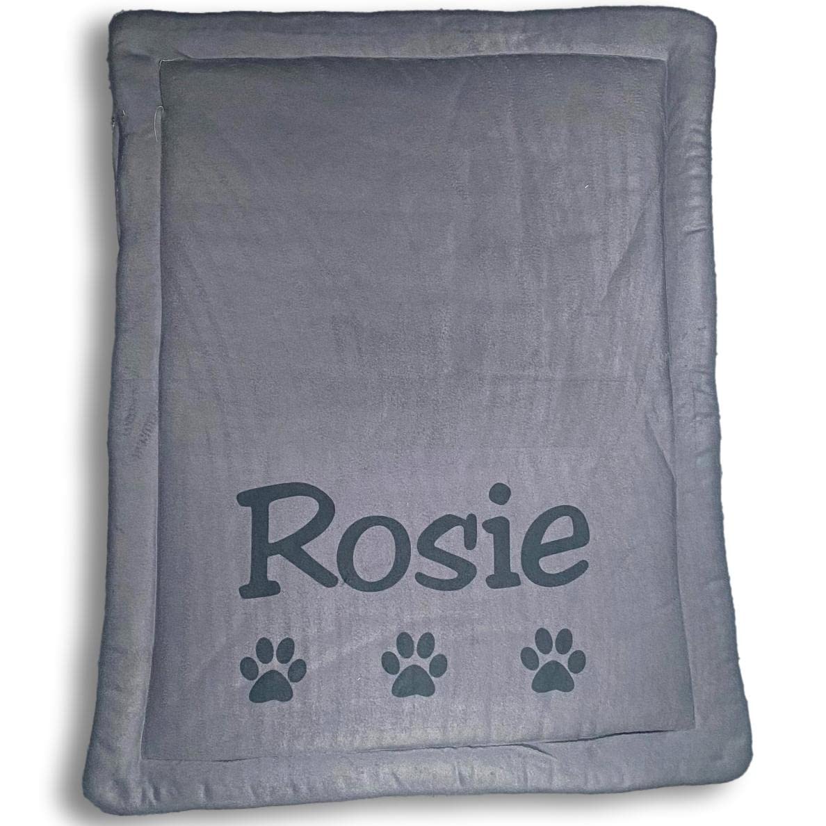 Custom Catch Personalized Dog Mat - Gift For Crate Cushion, Puppy Sleeping Blanket, Kennel Bed Pad - Extra Large - Xl - Gray, Purple, Blue, Maroon, Beige