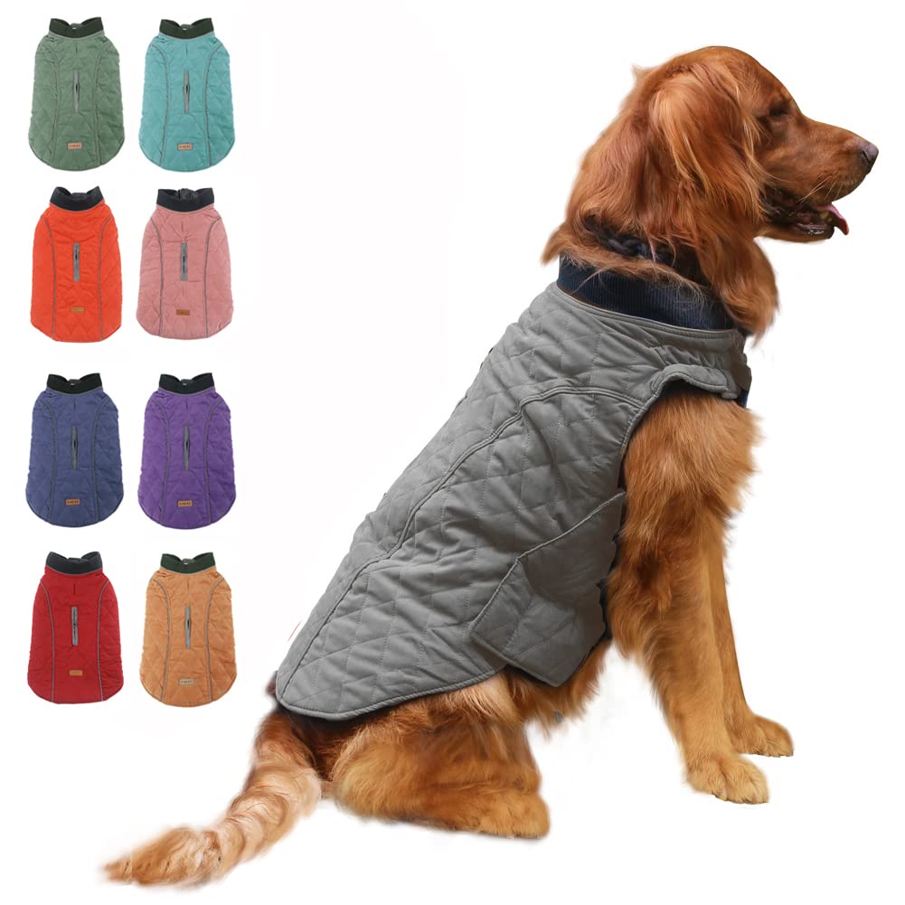 Emust Winter Dog Coats - Windproof Warm Dog Jacket For Cold Weather, 7 Sizes, 13 Colors (X-Small(Pack Of 1), Grey)