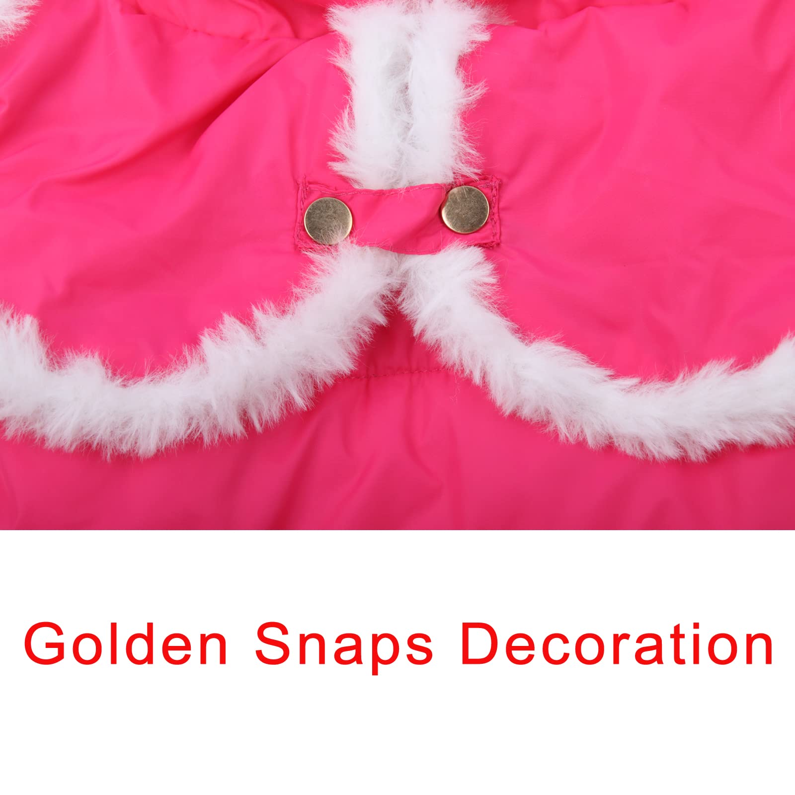 Joydaog Shawl Design Fleece Lined Warm Dog Jacket For Winter Cold Weather,Soft Windproof Medium Dog Coat,Pink Xl