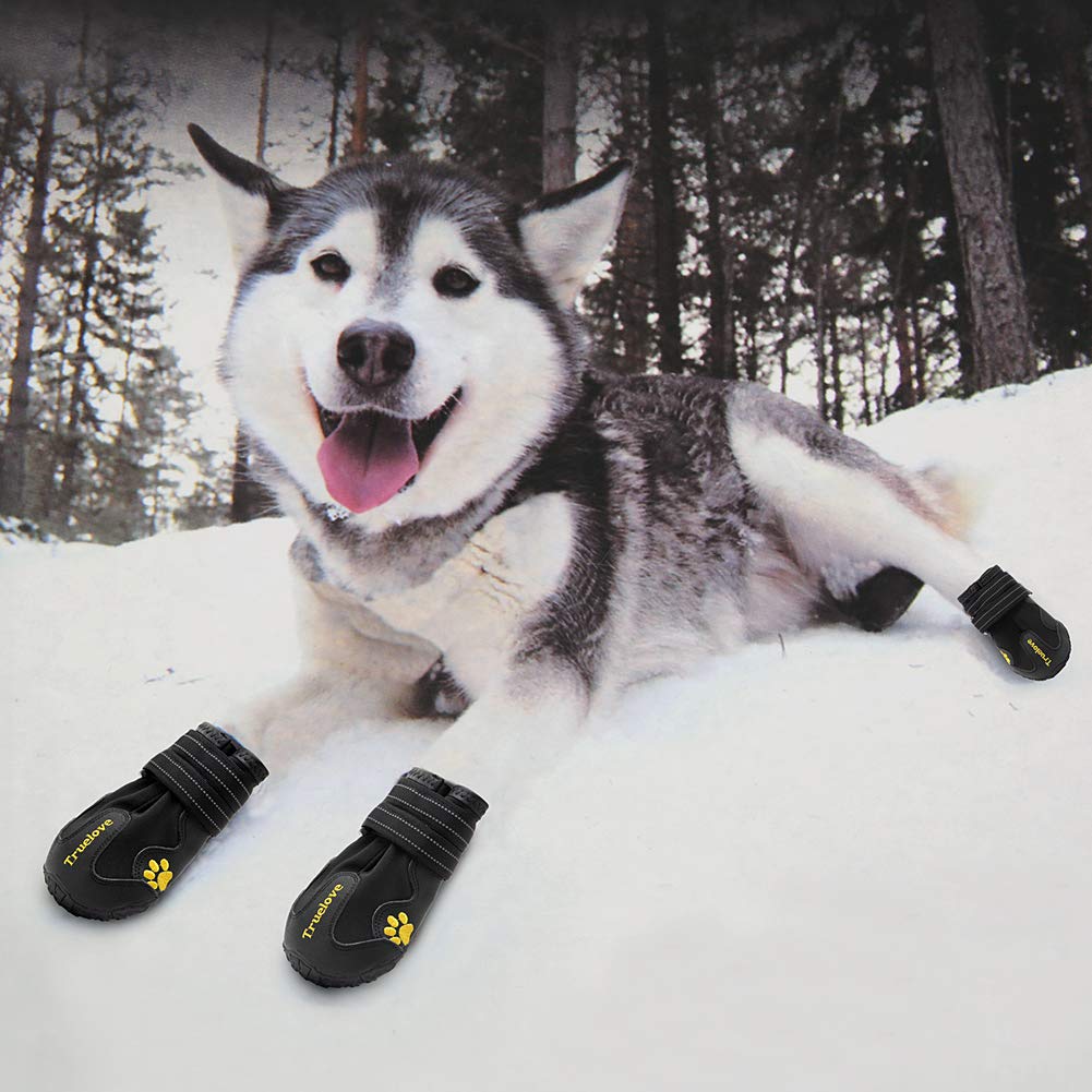 Mokcci Truelove Dog Boots Waterproof Dog Shoes With Reflective Straps For Small Medium Large Dog, Size 5 (Pack Of 4)