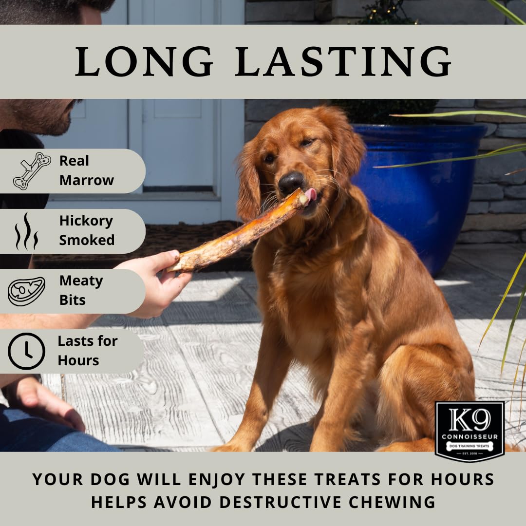 K9 Connoisseur Beef Marrow Rib Dog Bones Long Lasting 8 to 10 Inch Long - USA Made Single Ingredient for Medium Dogs Upto 50 Pou