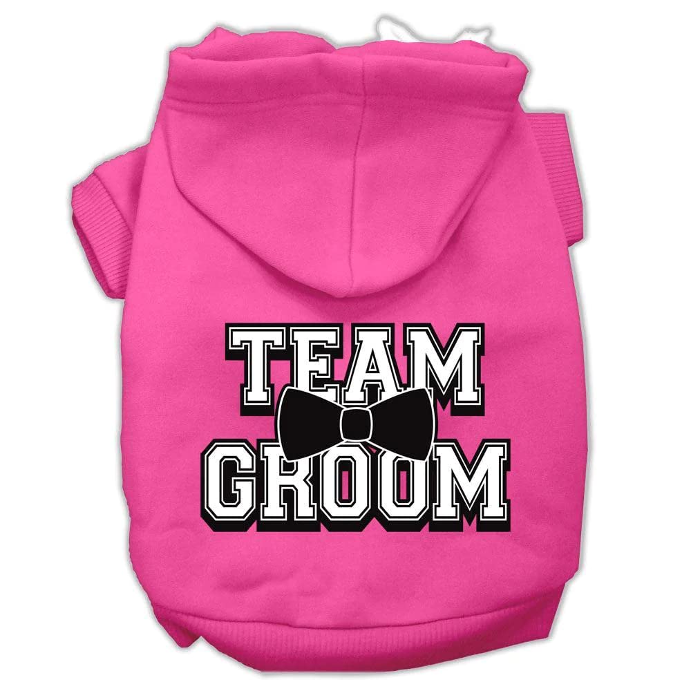 Pet Dog & Cat Hoodie Screen Printed, &quot;Team Groom&quot; Cream 2XL (20-25 lbs.)